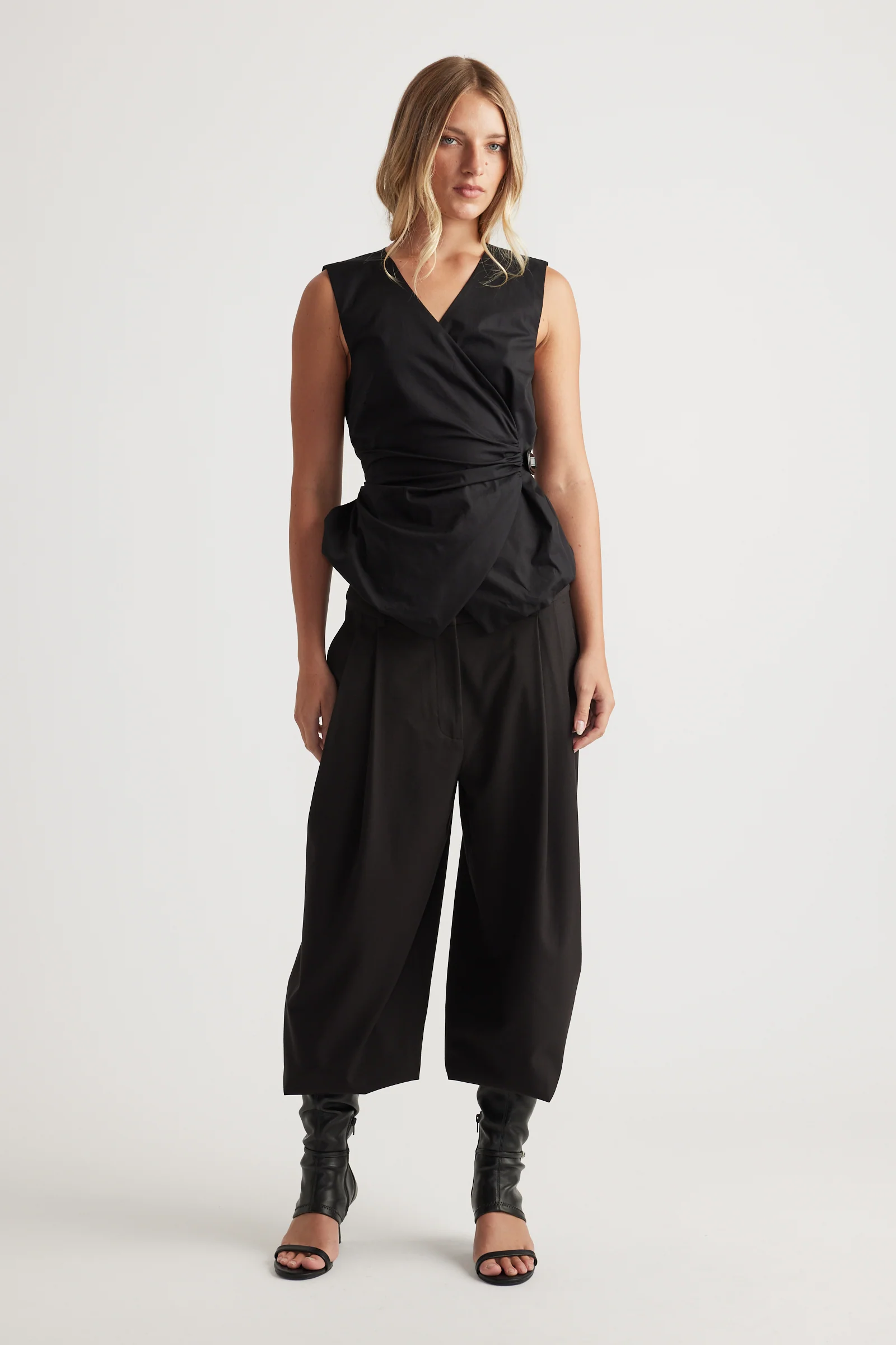 Ava Belted Wrap Top
