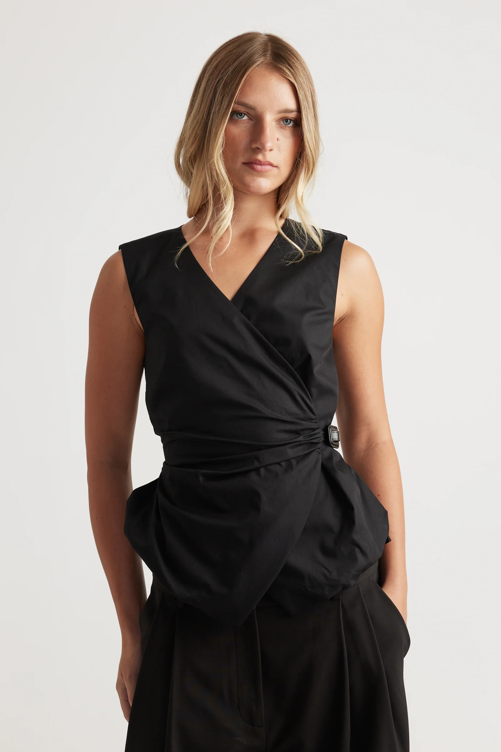 Ava Belted Wrap Top - Image 4