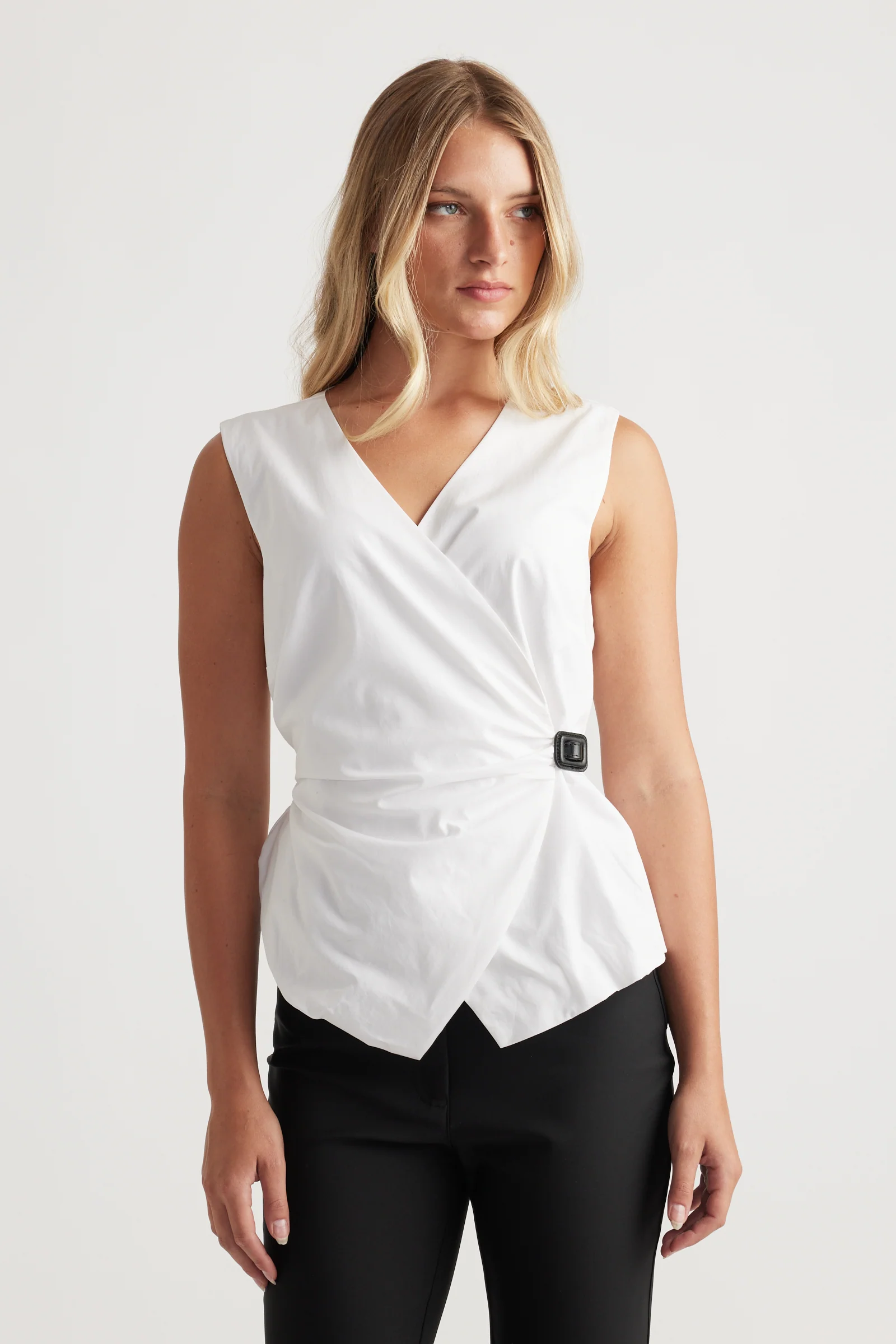 Ava Belted Wrap Top - Image 4
