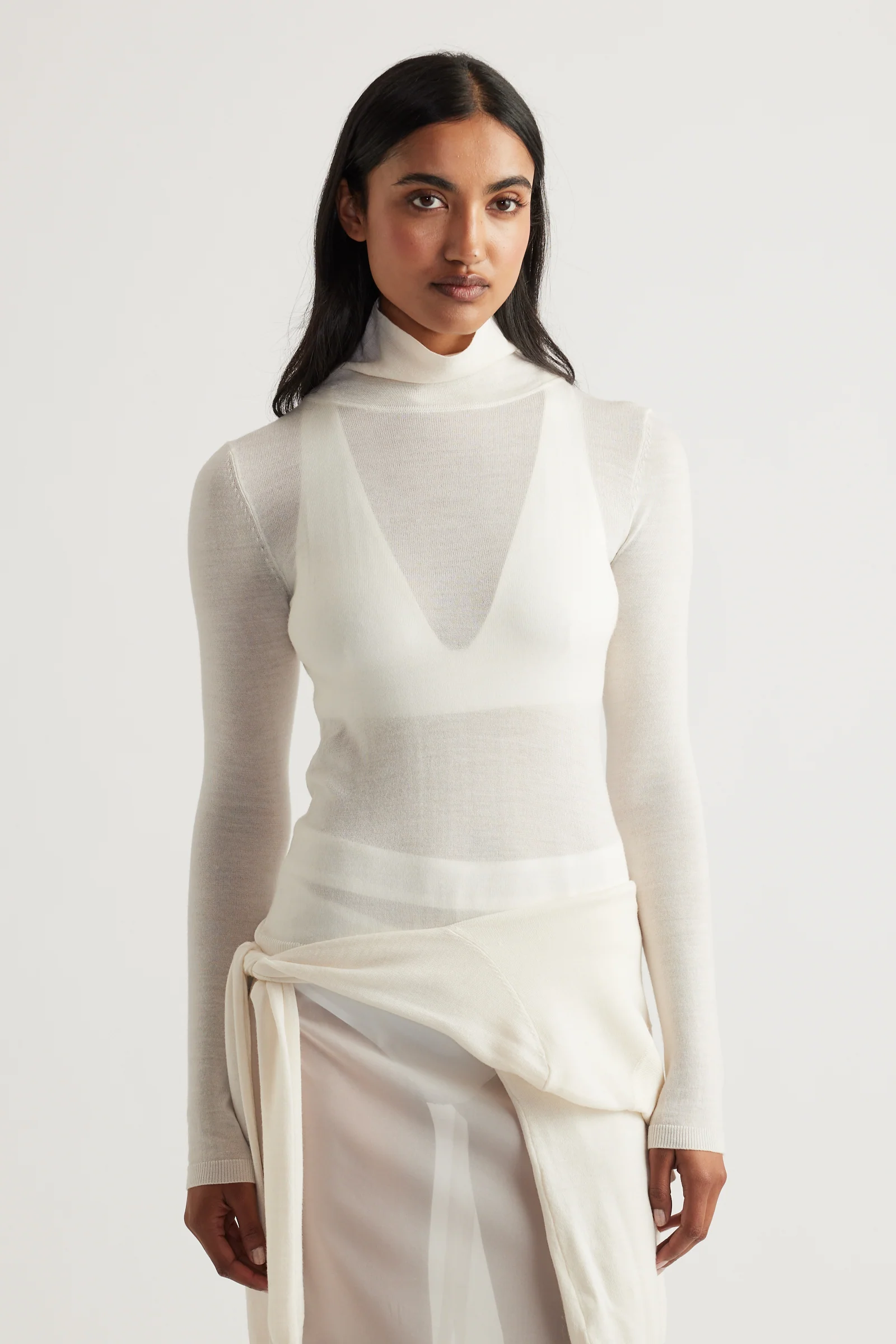 Aya Fine Wool Knit Top - Image 2