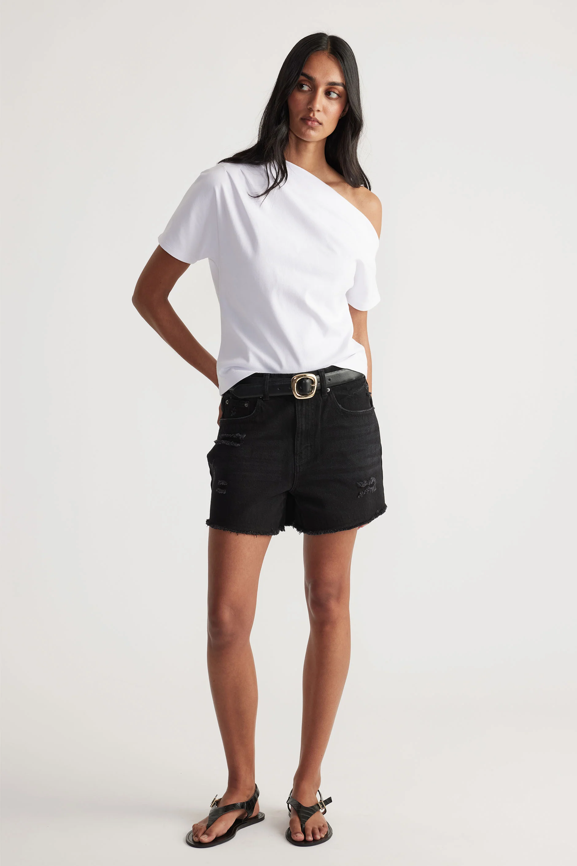 Charlie Distressed Denim Short