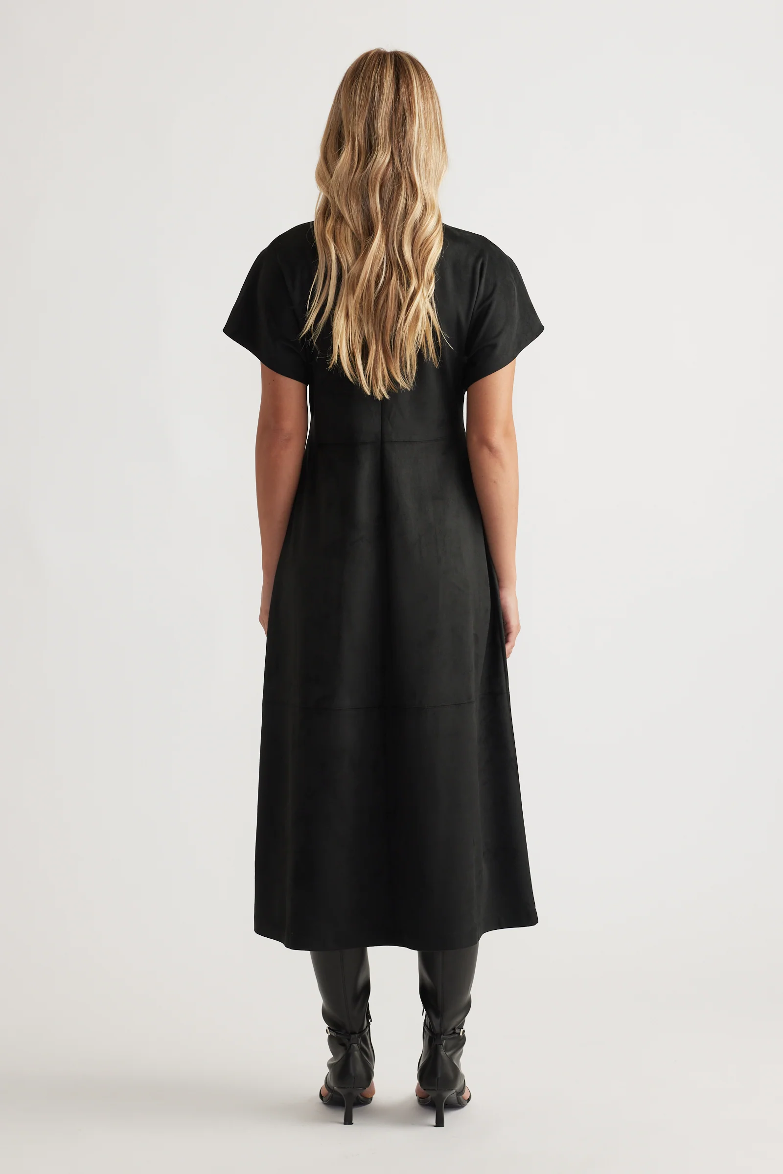 Clara Faux Suede Midi Dress - Image 3