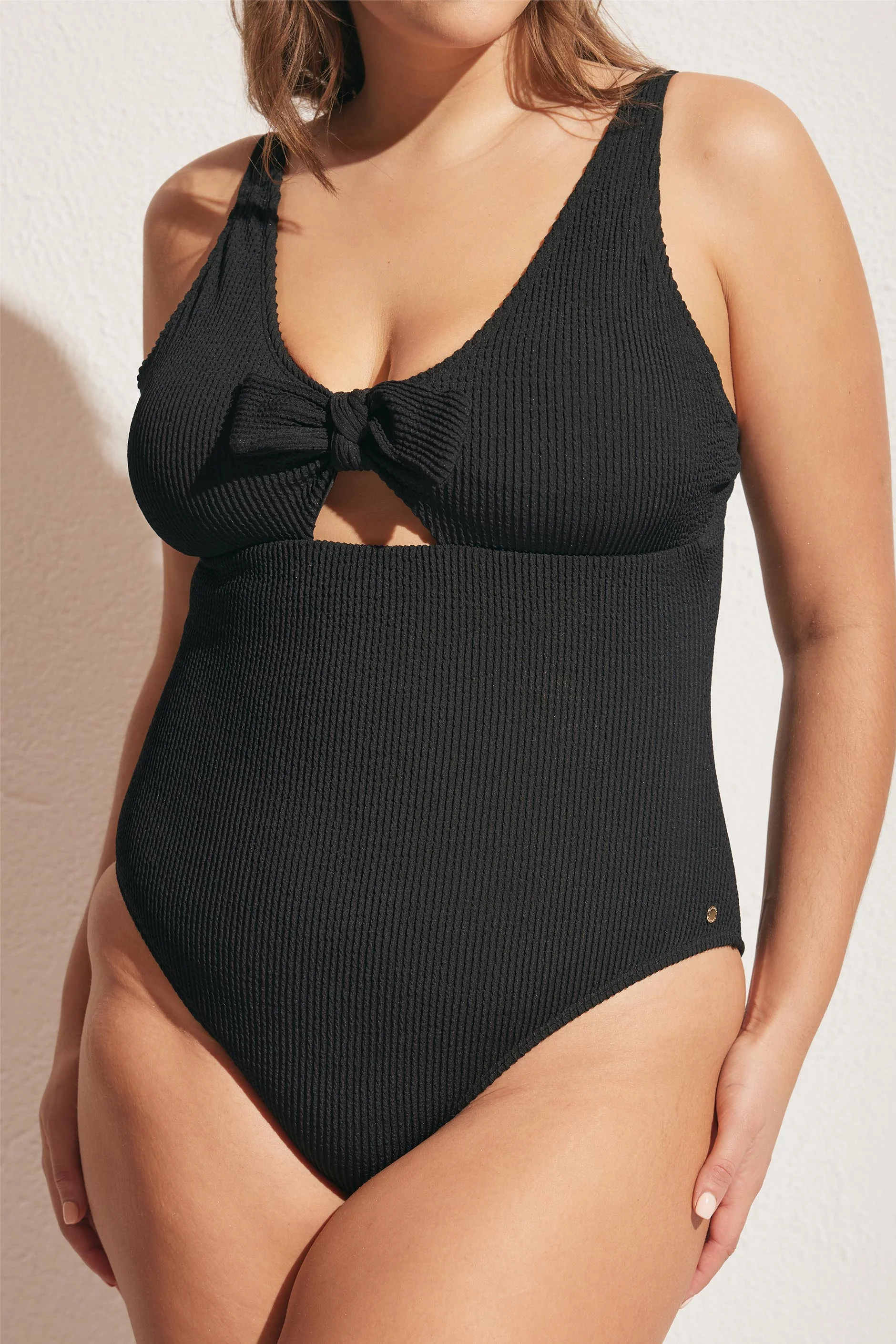 Crinkle Tie Front One Piece - Image 2