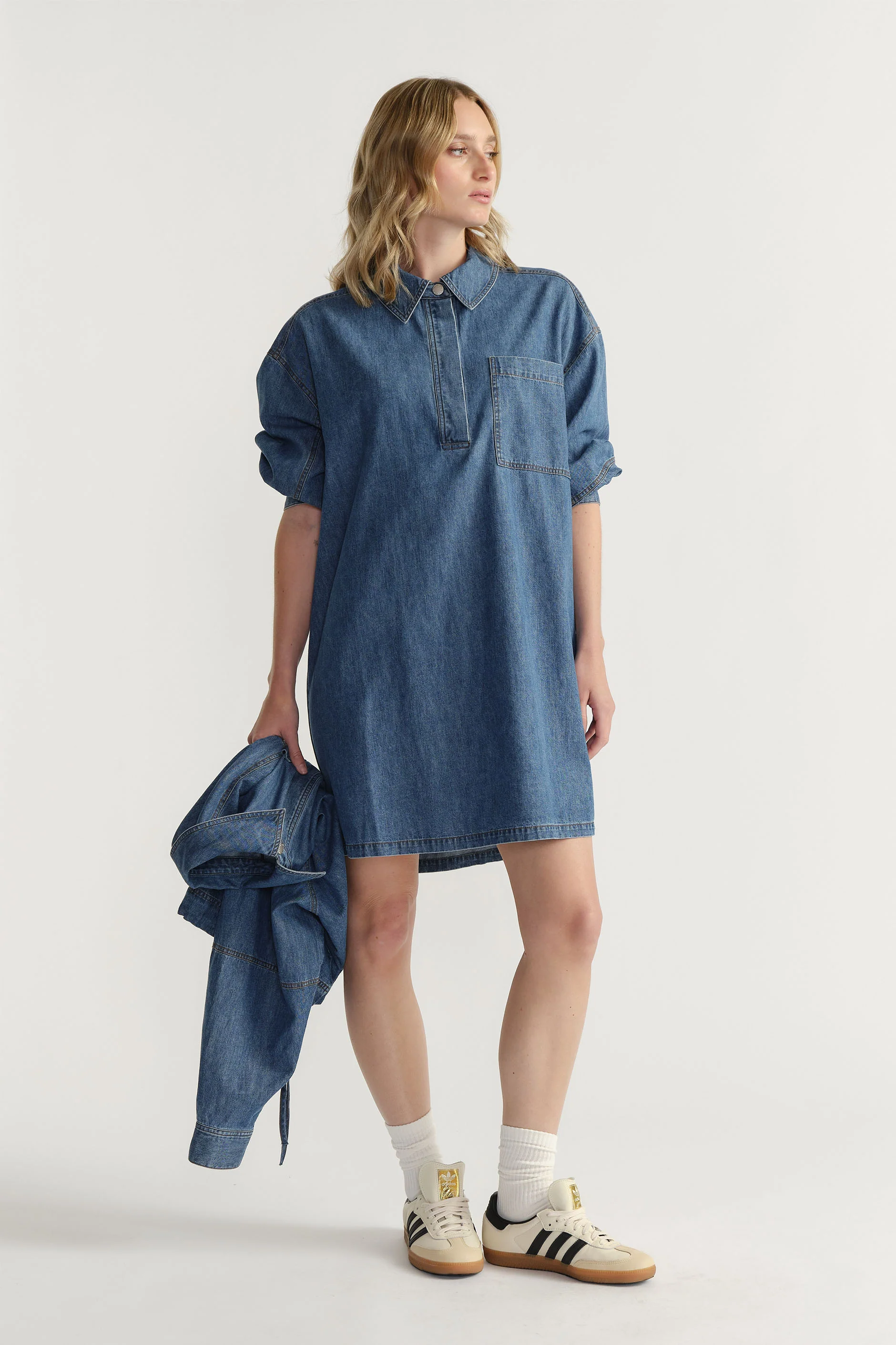 D-Luxe Chambray Stitch Dress