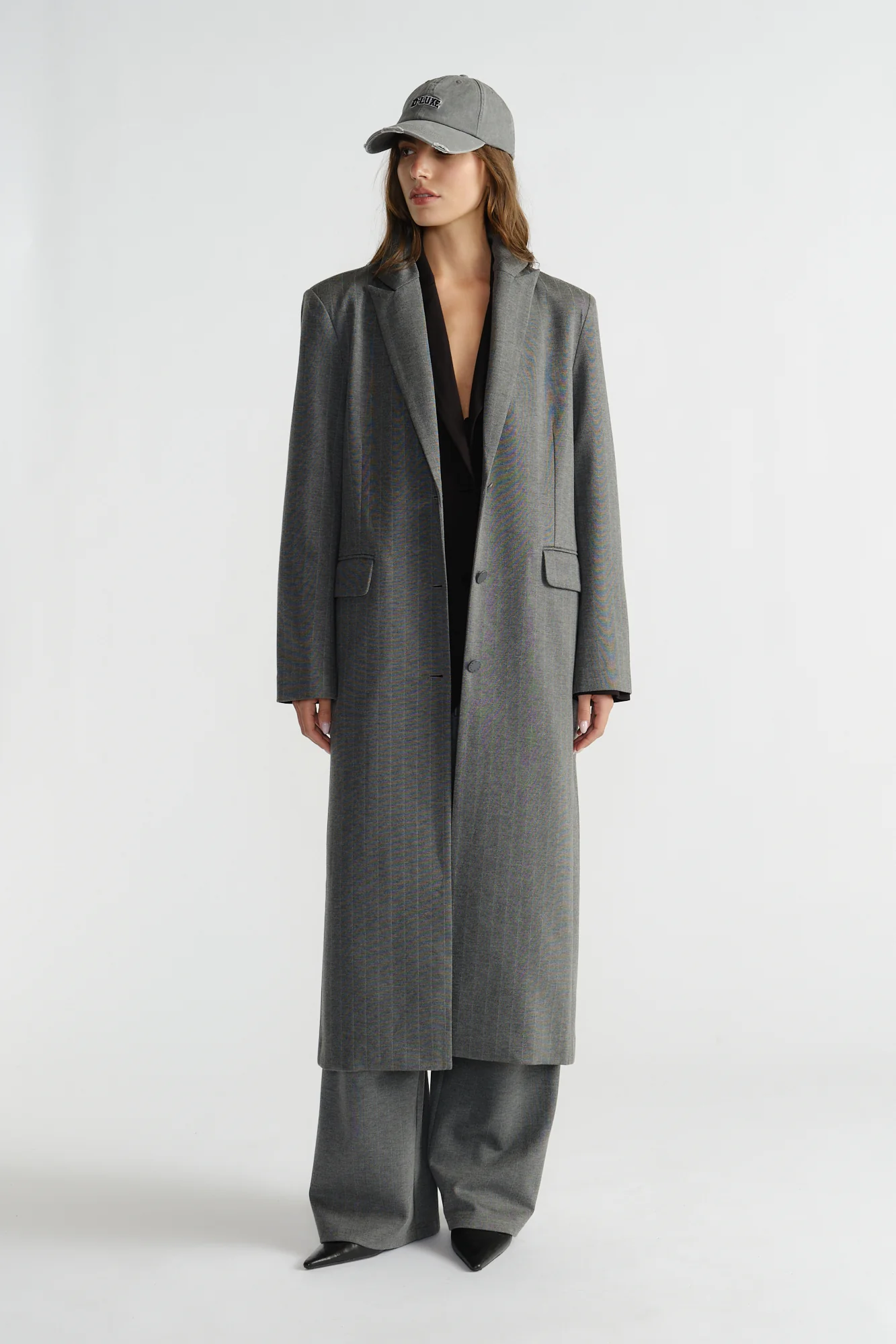 D-Luxe Pinstripe Blazer Coat