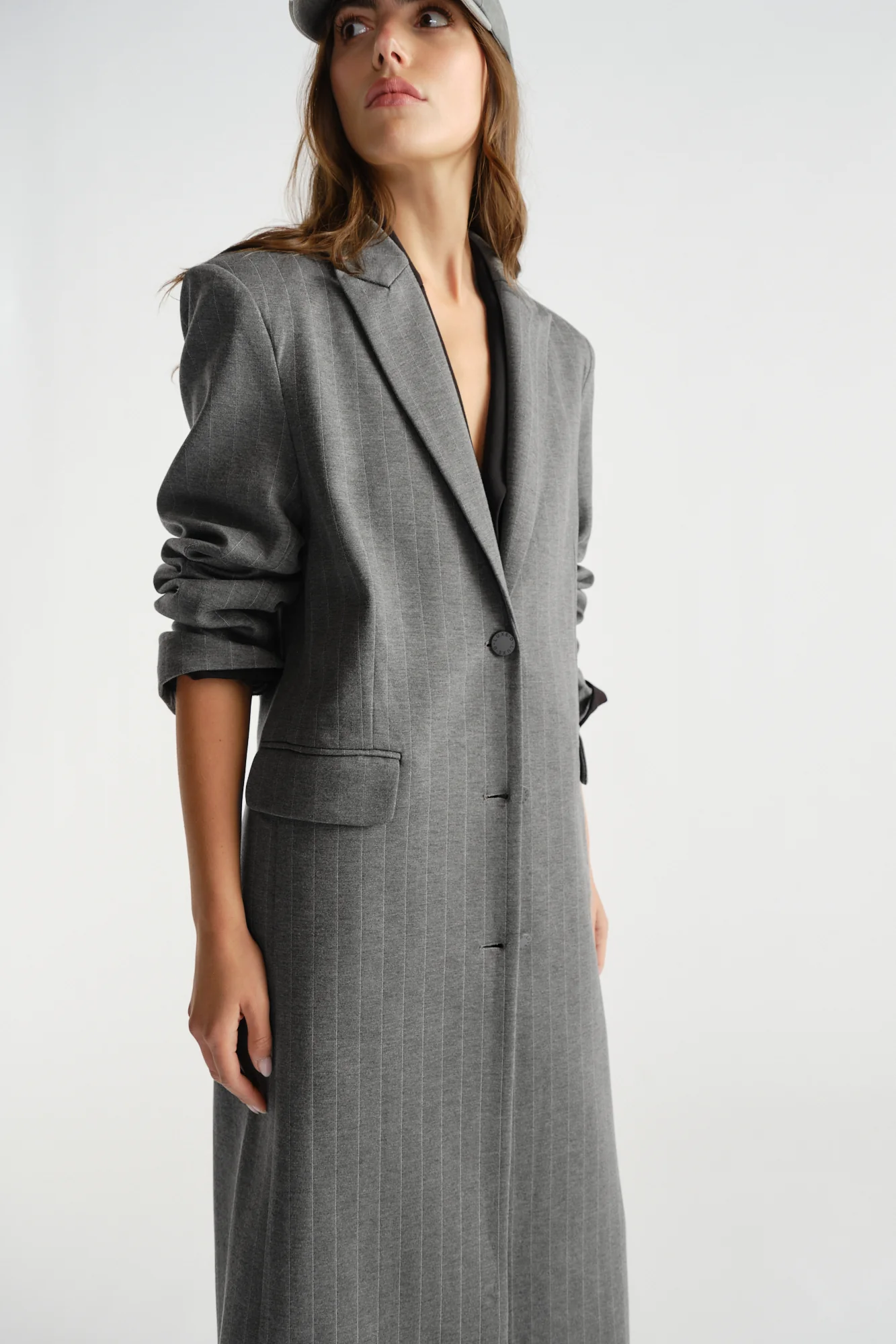 D-Luxe Pinstripe Blazer Coat - Image 2