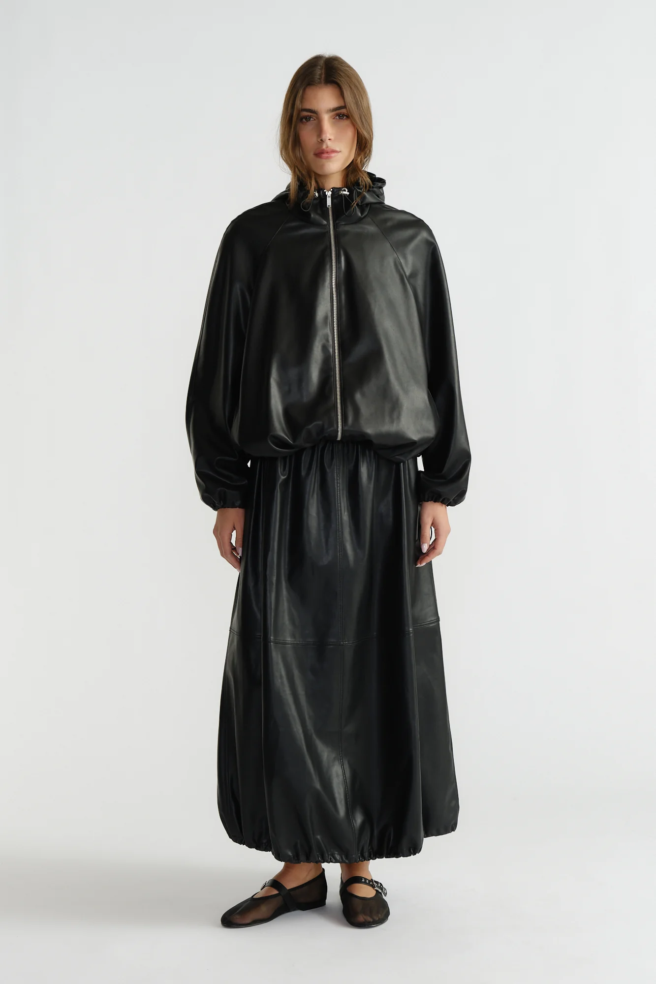 D-Luxe Faux Leather Bomber