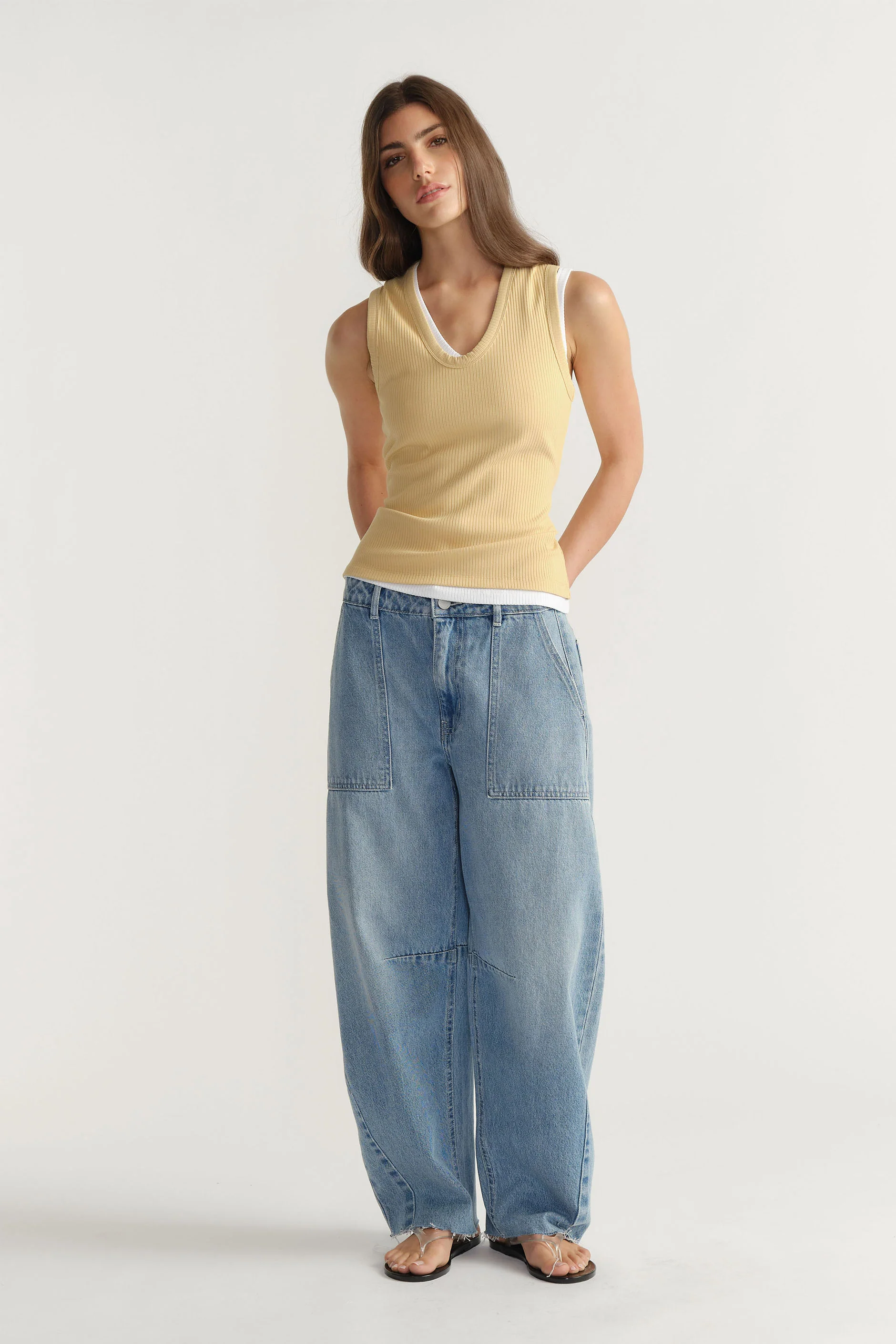 D-Luxe Ribbed Scoop Tank