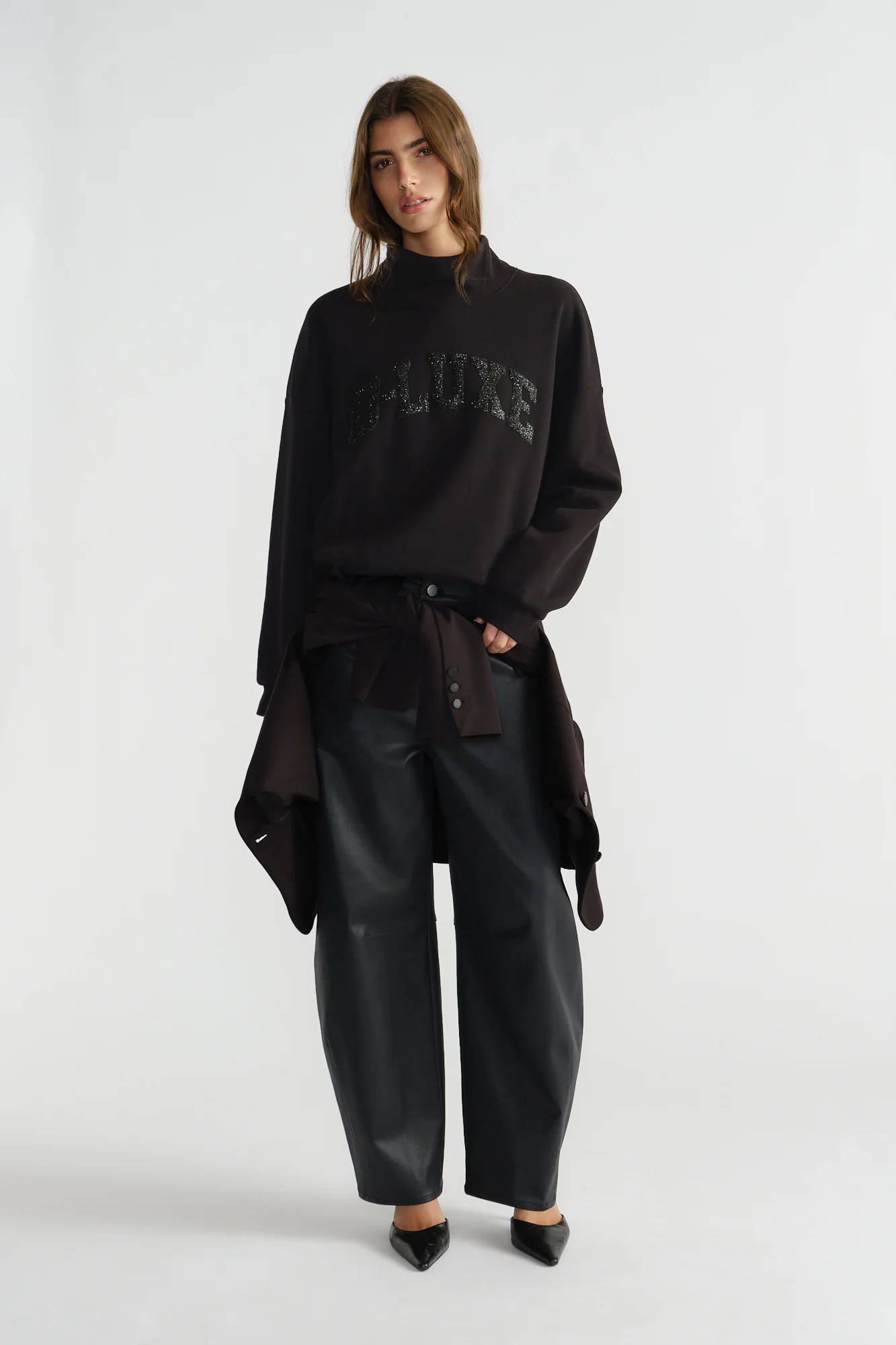 D-Luxe Sparkle Mock Neck Sweat