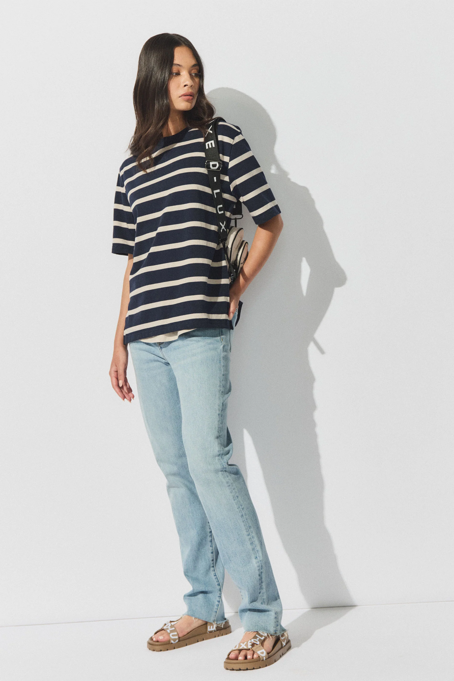 D-Luxe Stripe Boxy Tee - Image 2