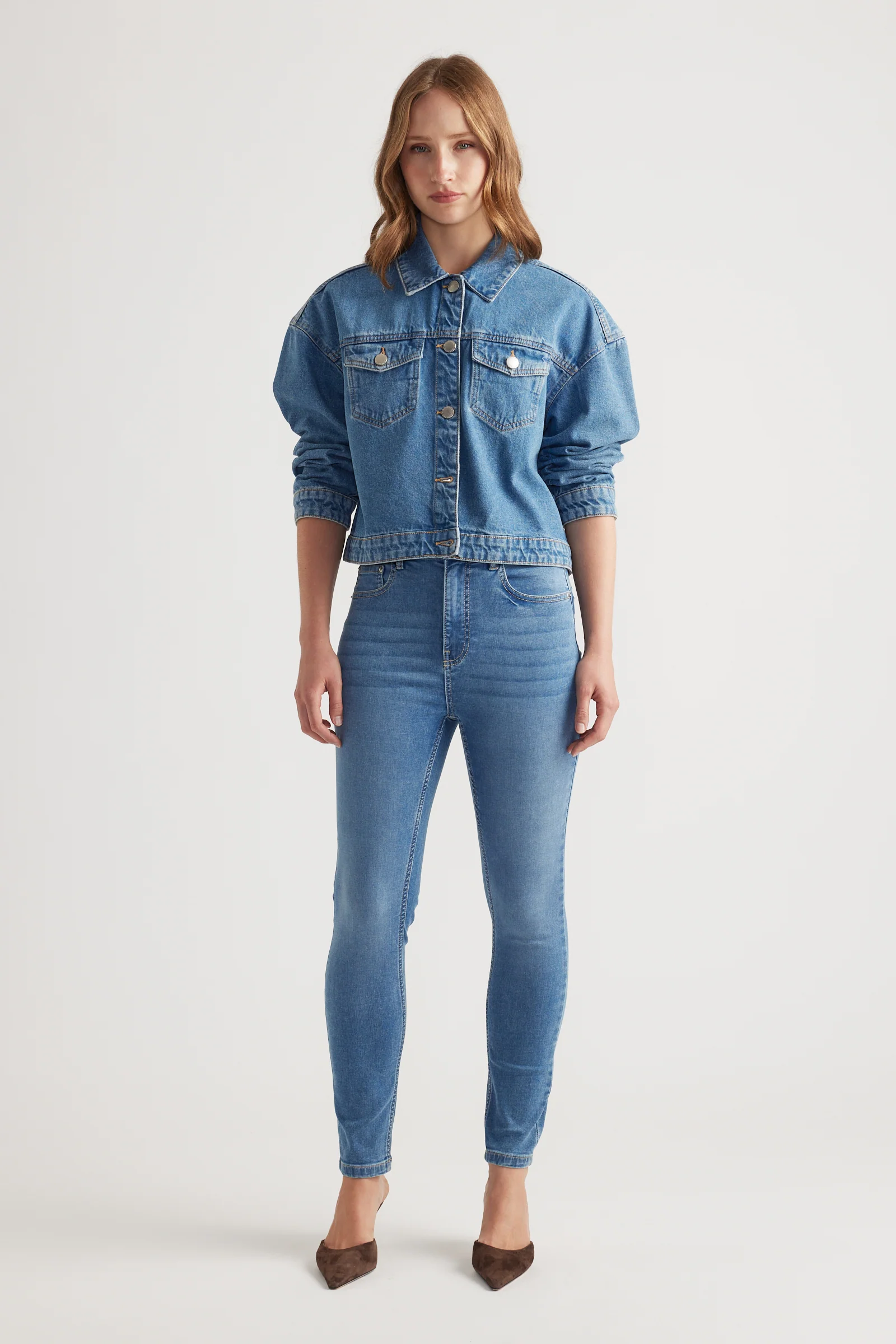 Dahlia Cropped Trucker Jacket - Image 2