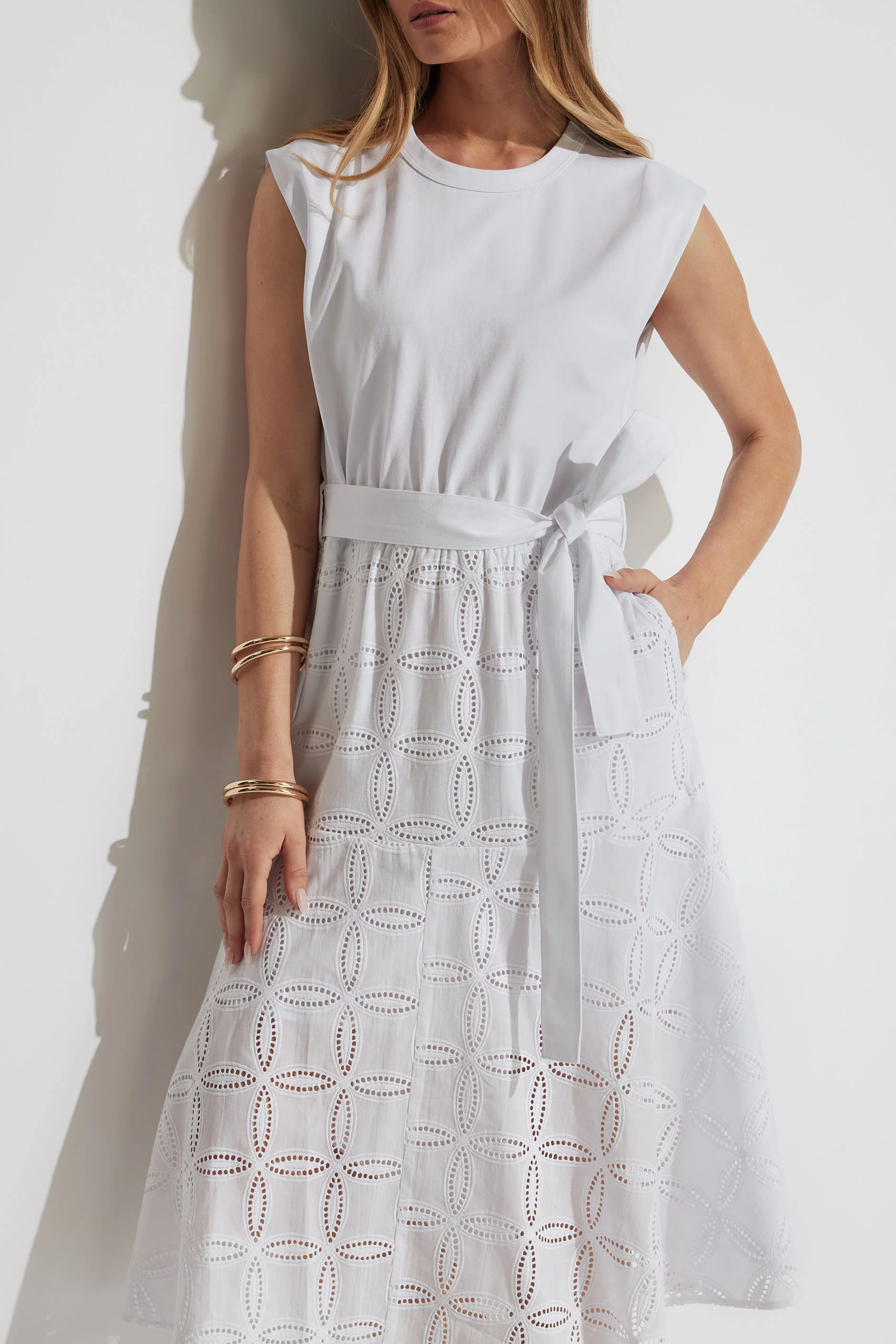 Eden Broderie Midi Dress - Image 2