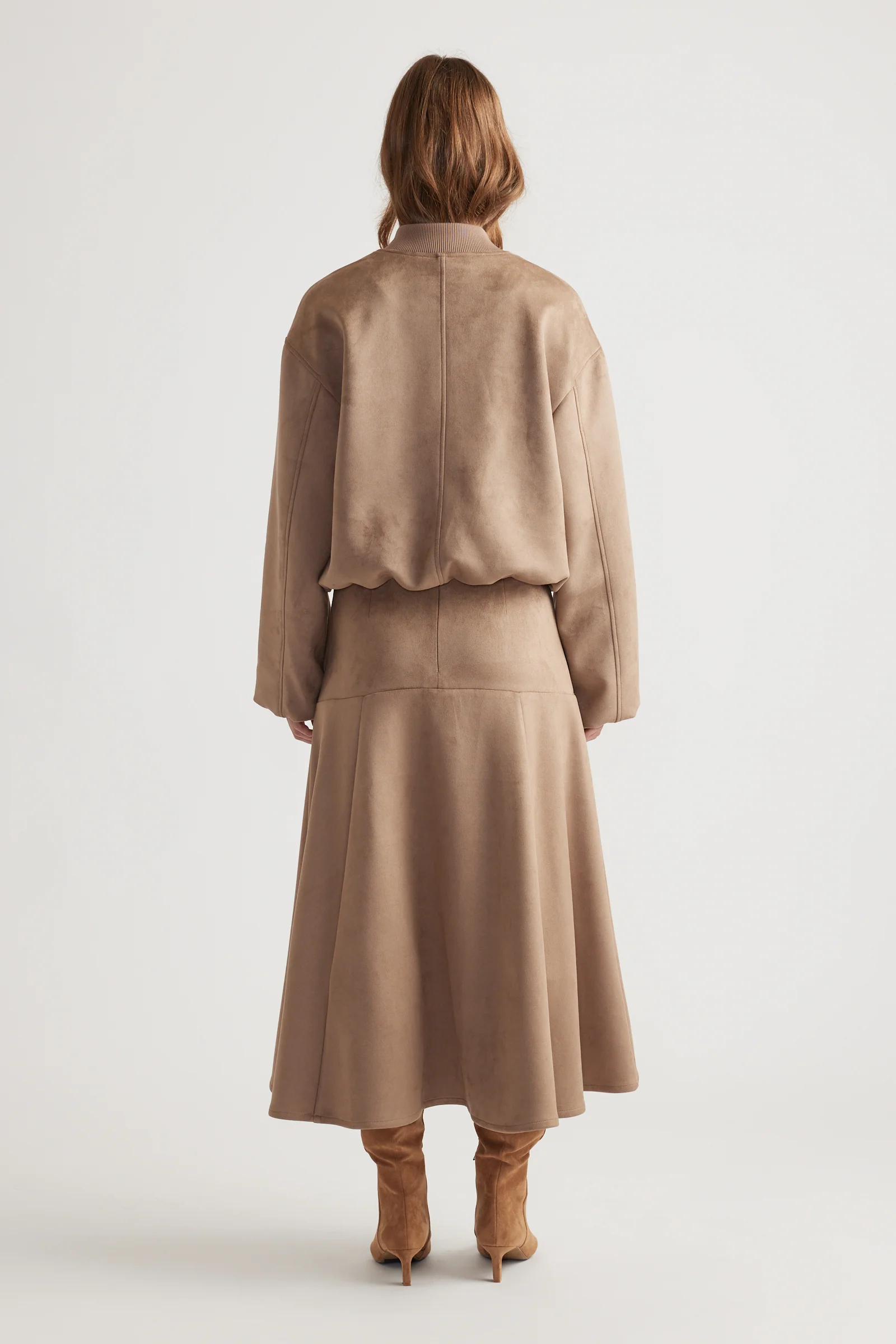 Eden Faux Suede Midi Skirt - Image 3