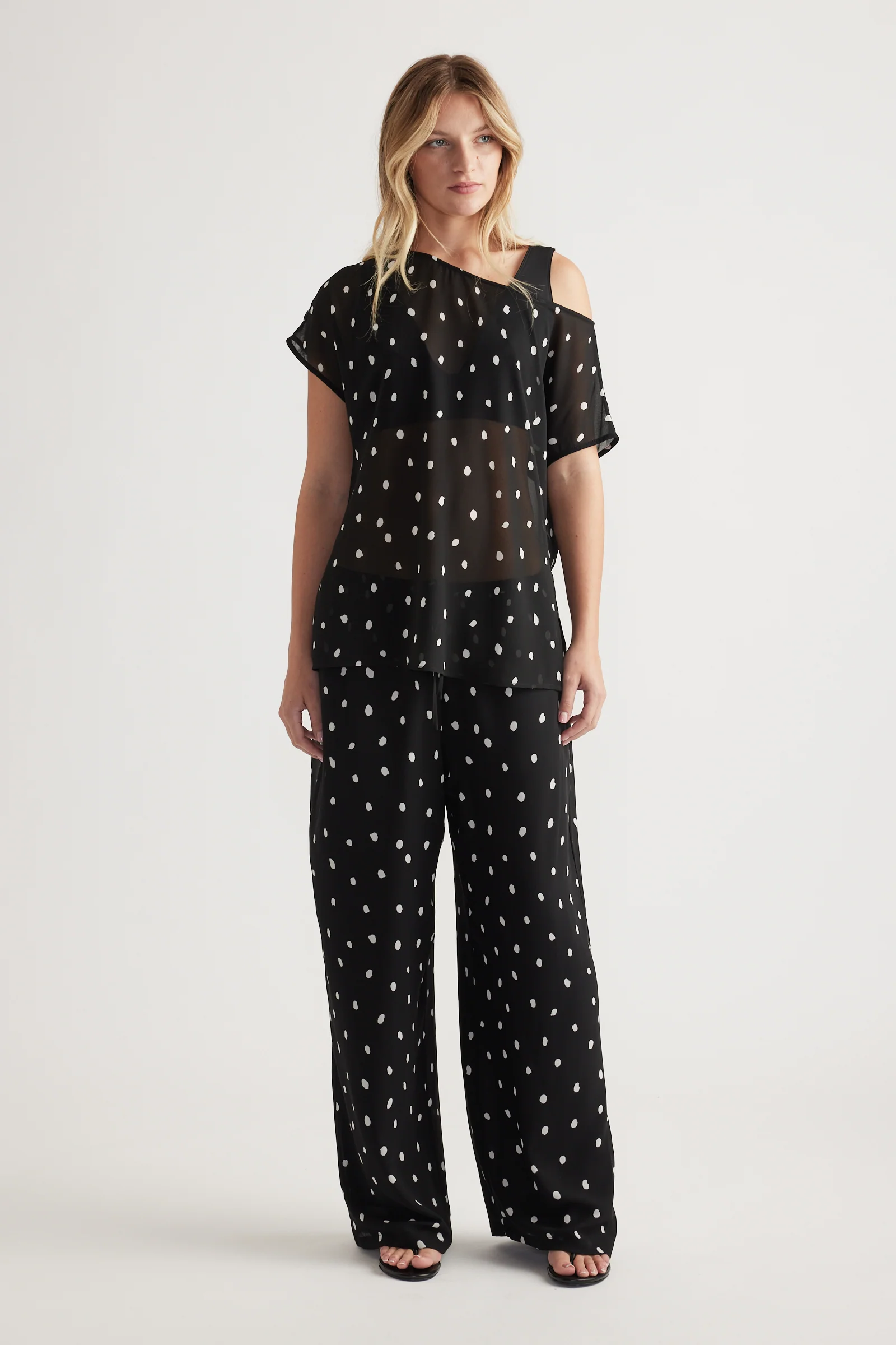 Eliza Off Shoulder Sheer Top - Image 2
