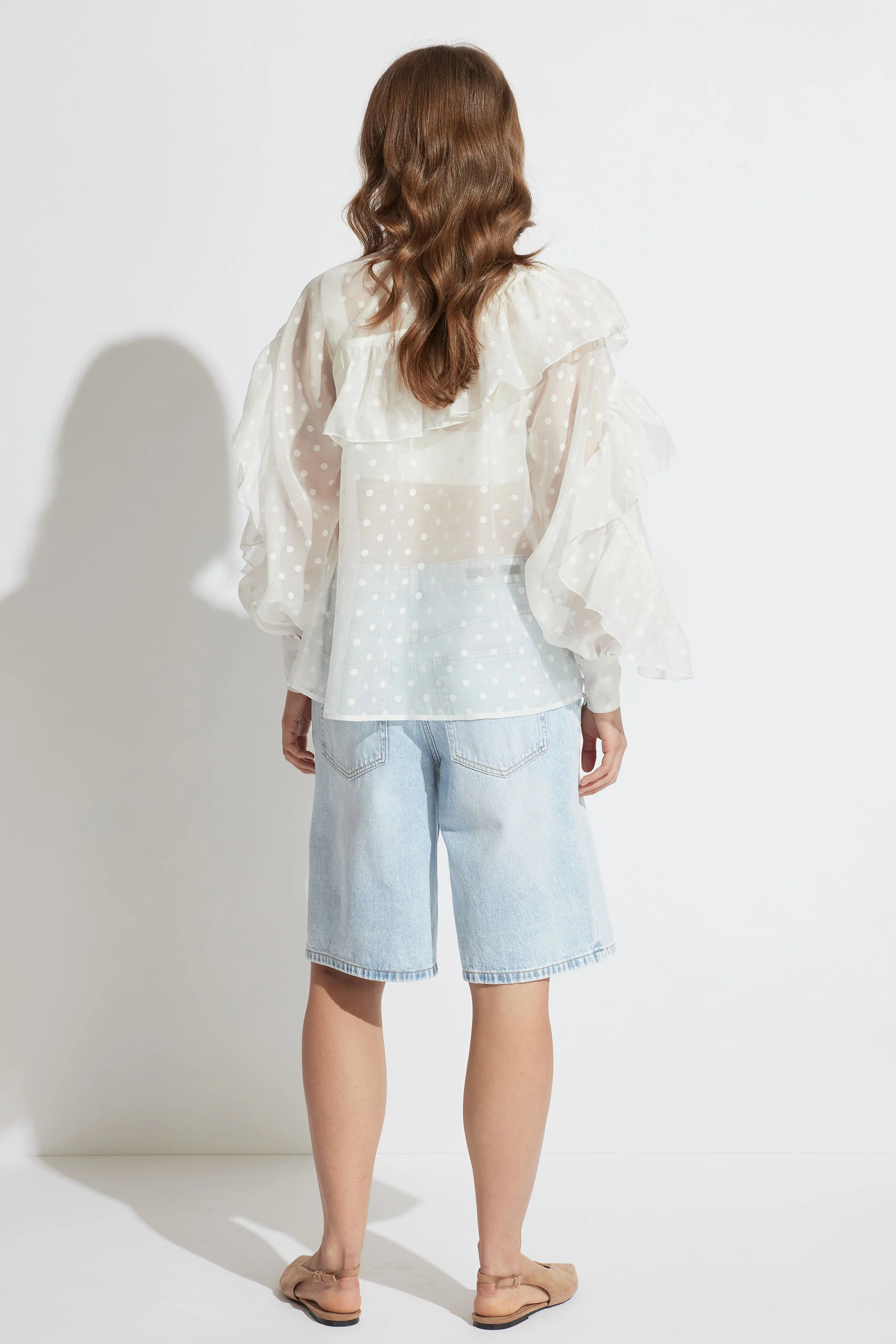 Evanna Spot Ruffle Top - Image 3