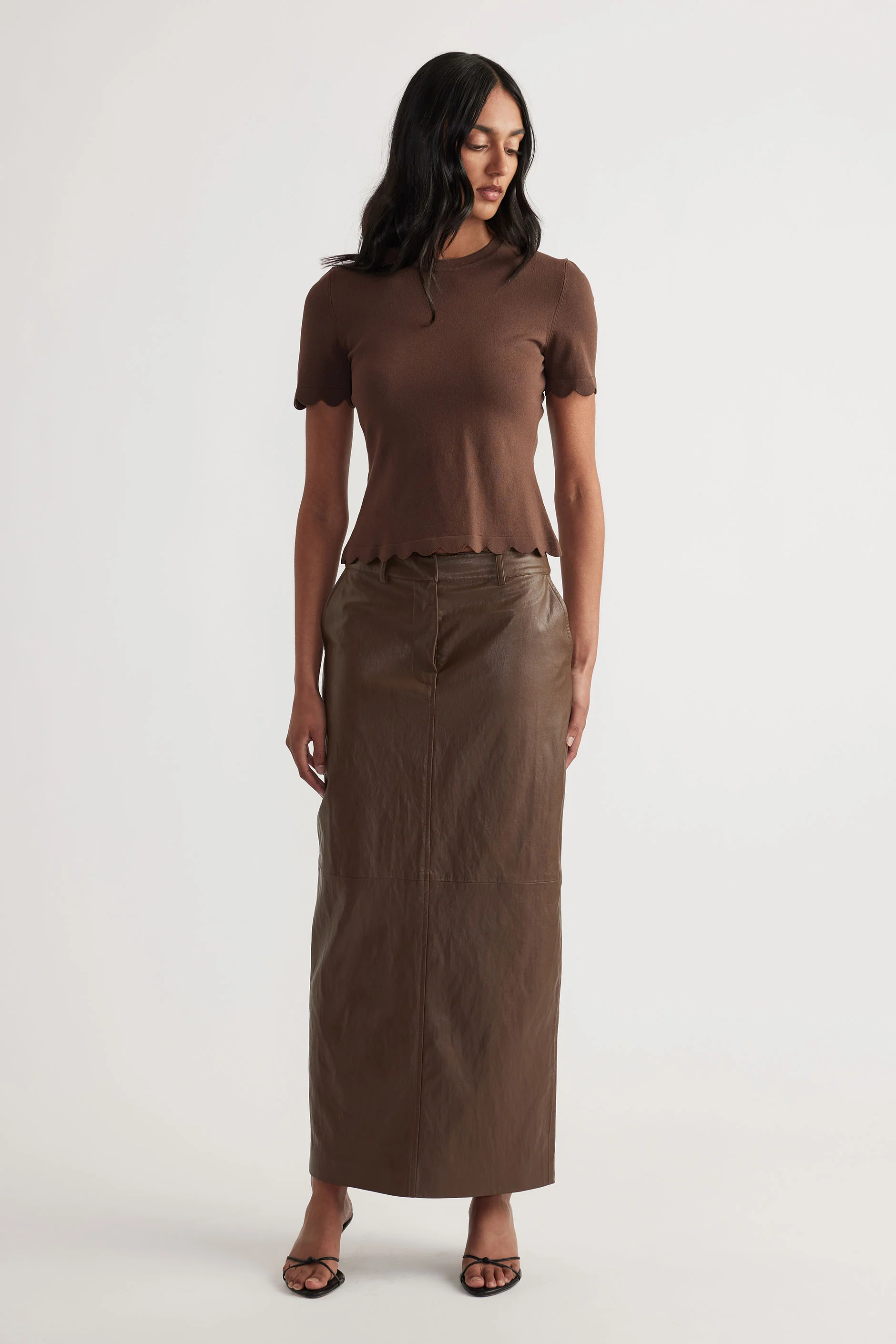 Faux Leather Maxi Skirt