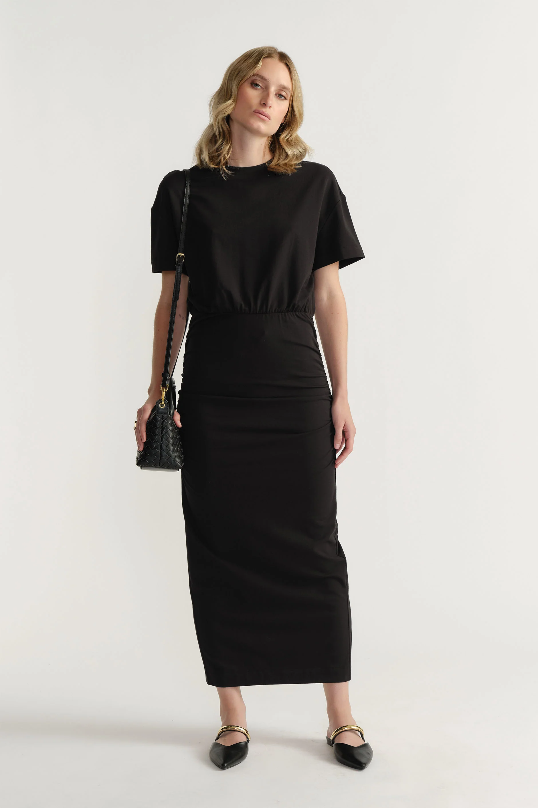 Gabbie Ruched Midi Dress