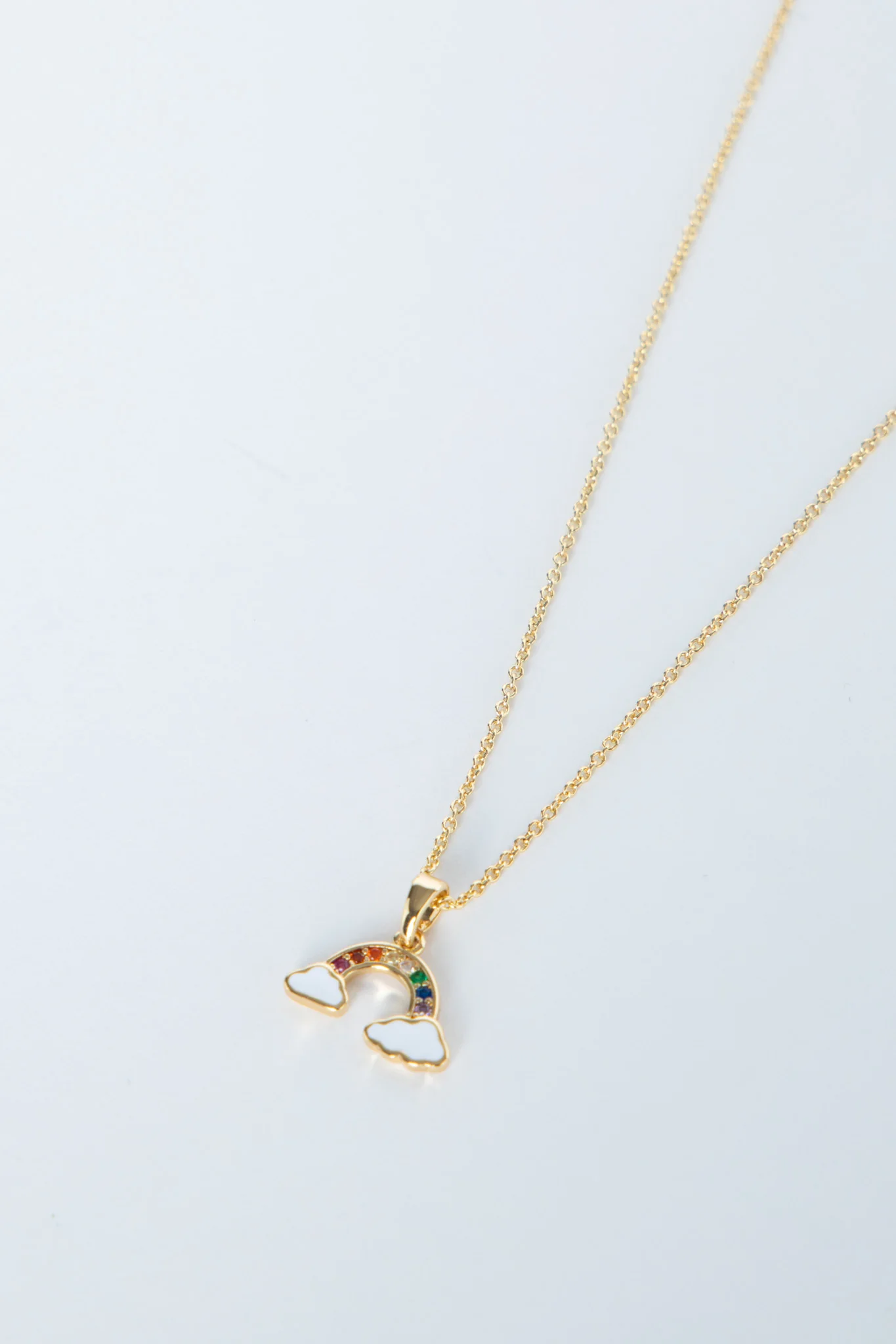 Girls 9ct Rainbow Necklace