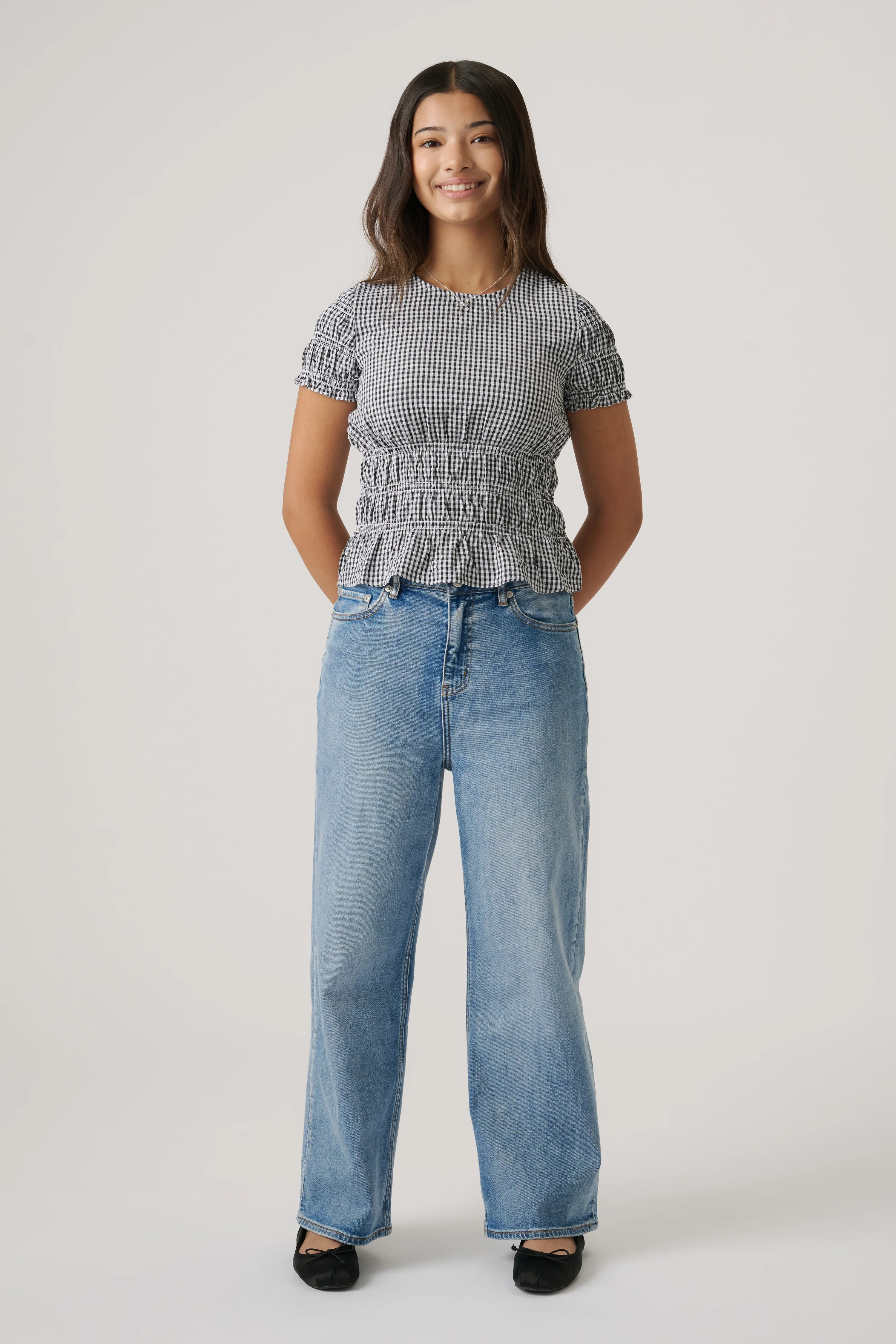 Girls Alana Gingham Top