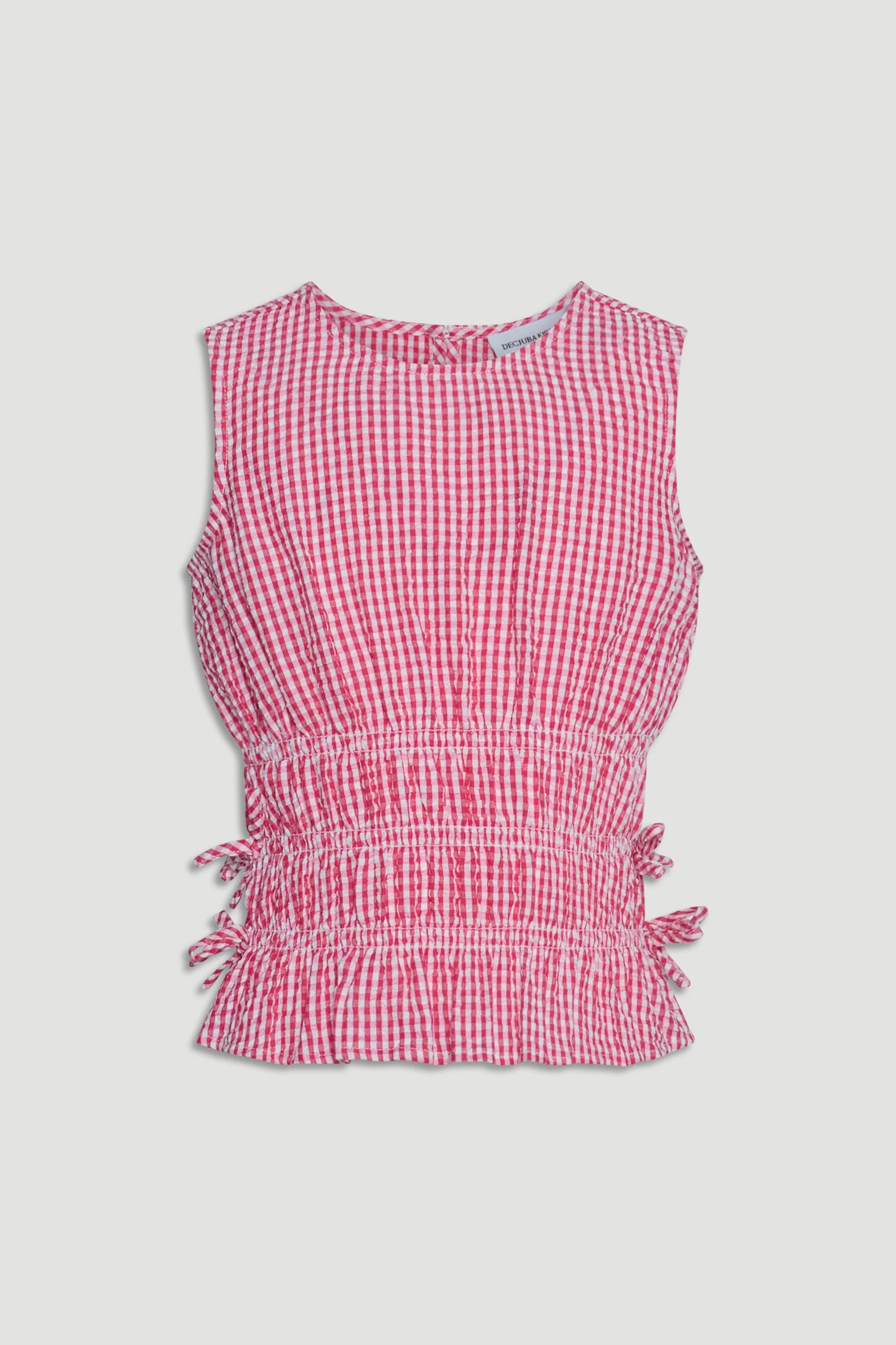 Girls Ash Gingham Tie Top - Image 4