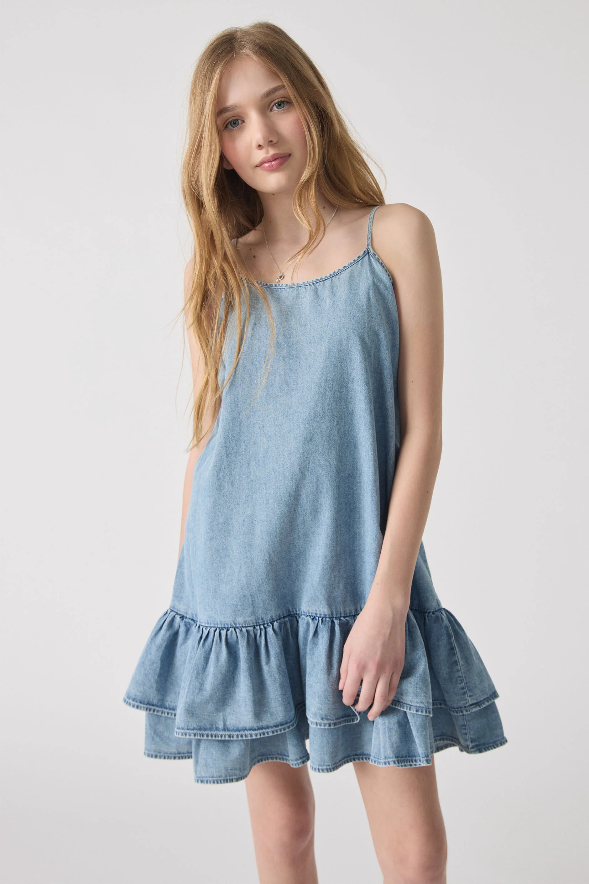 Girls Ashley Denim Dress - Image 2