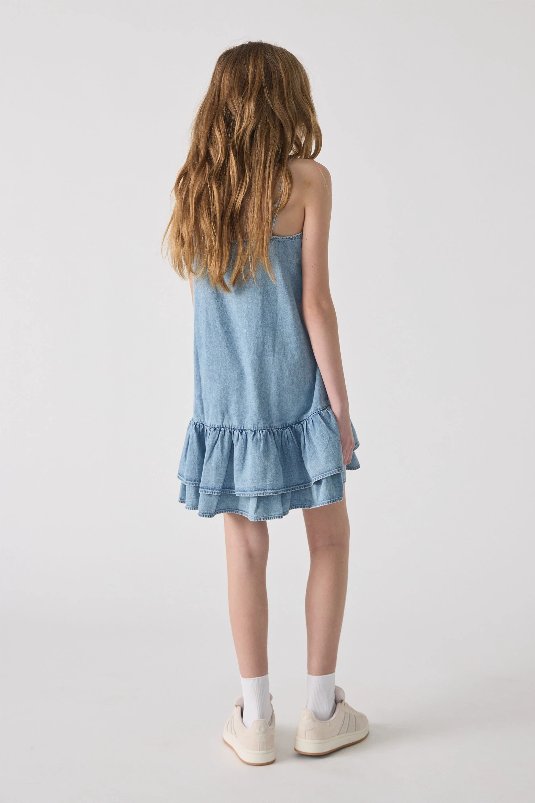 Girls Ashley Denim Dress - Image 3