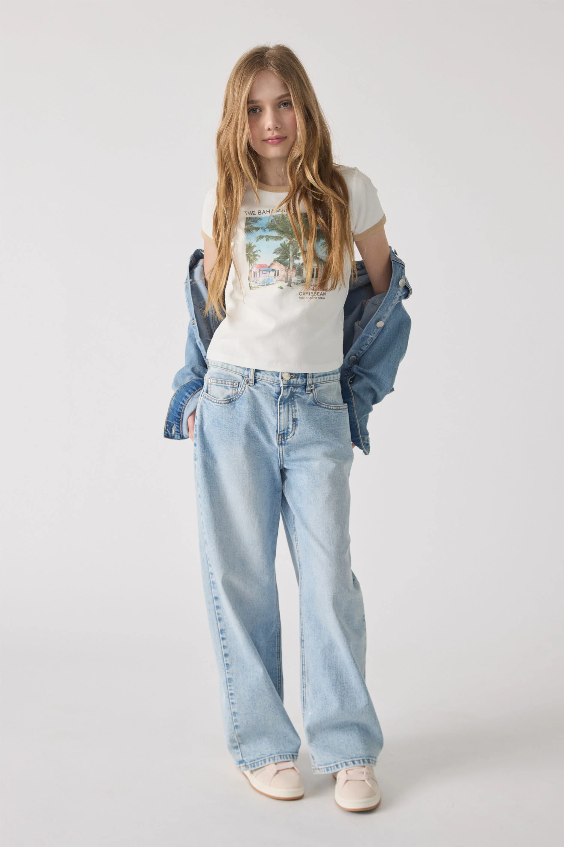 Girls Bahamas Crop Ringer Tee