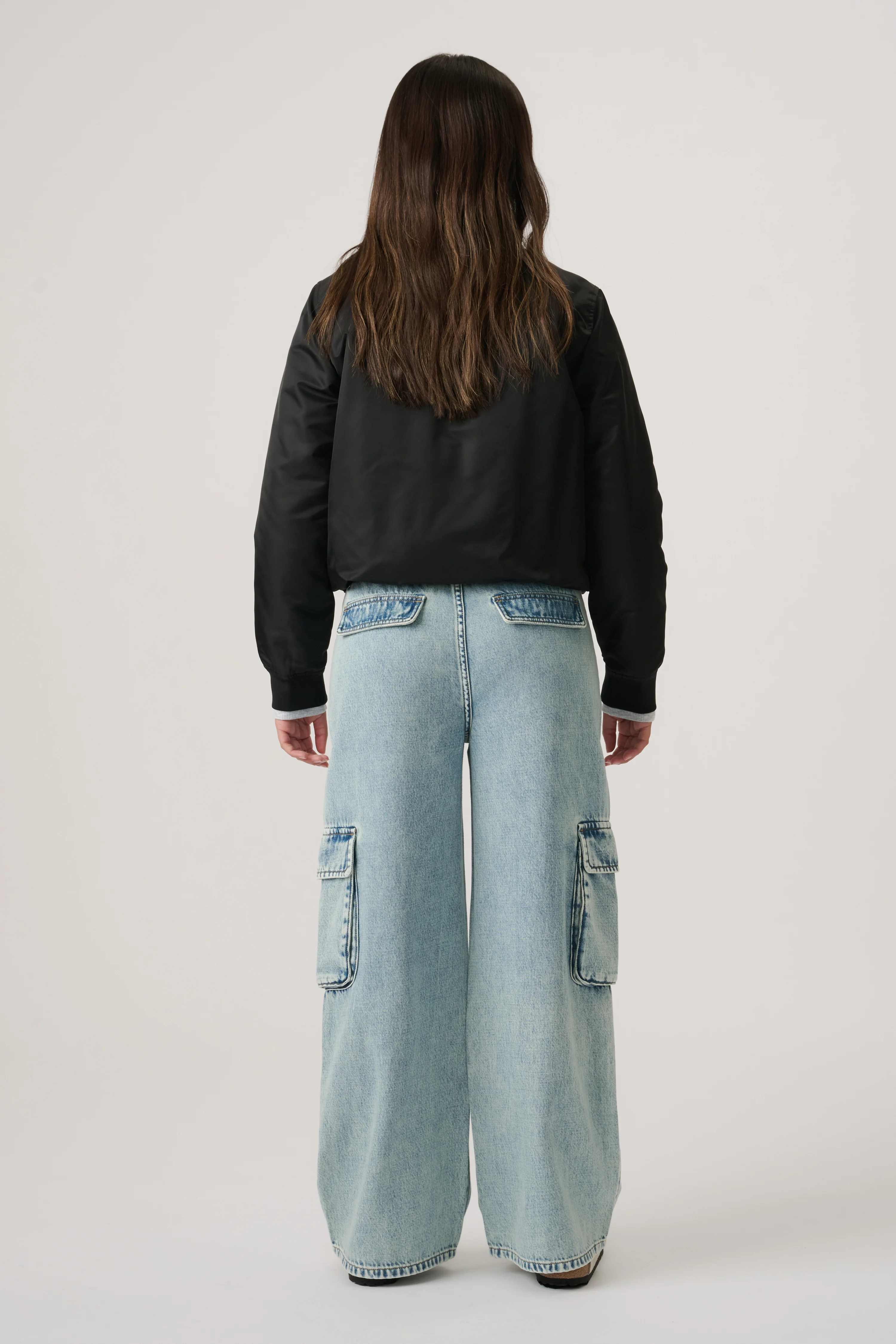 Girls Bella Denim Cargo Pants - Image 3