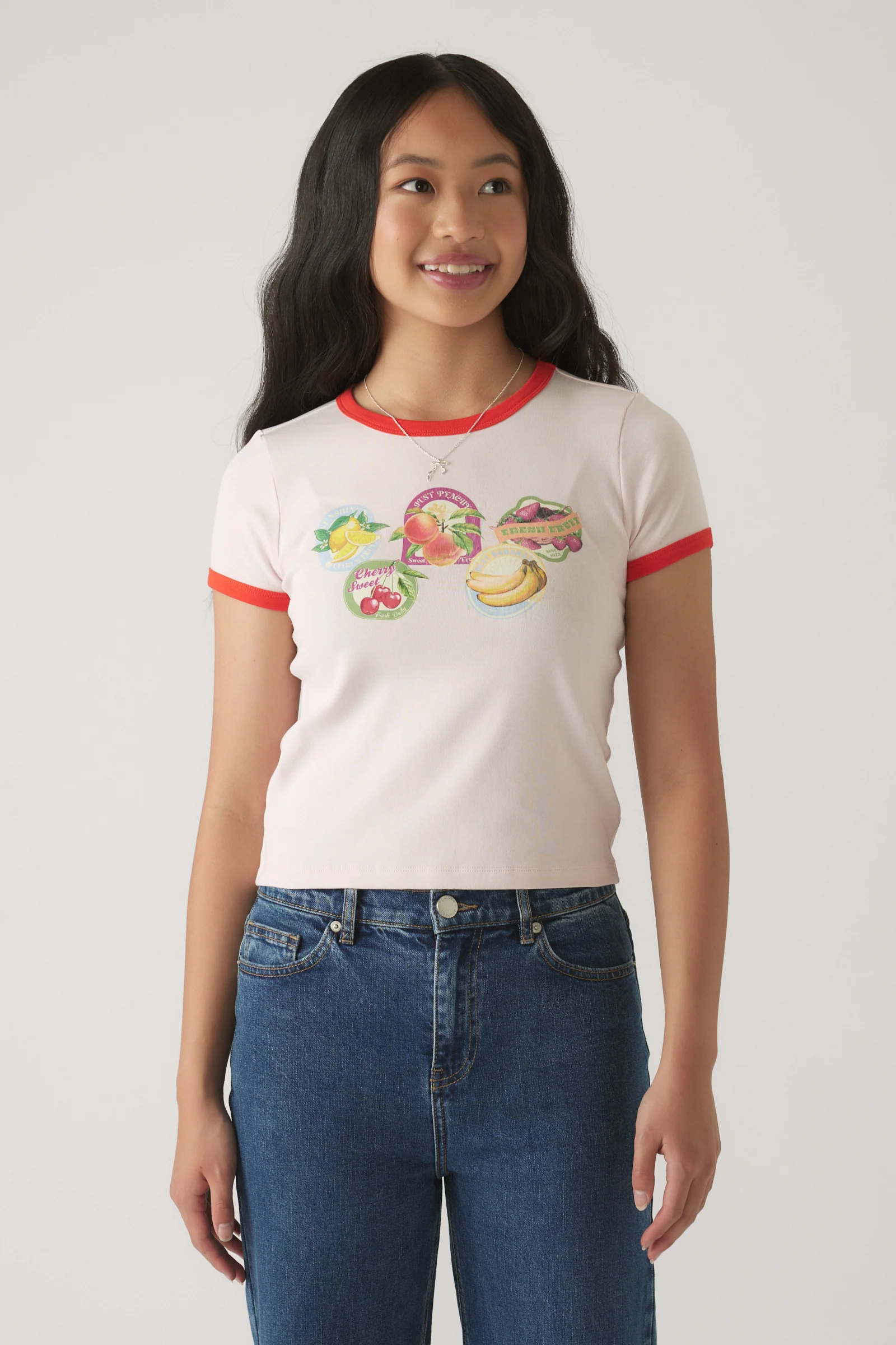 Girls Cropped Ringer Tee - Image 2