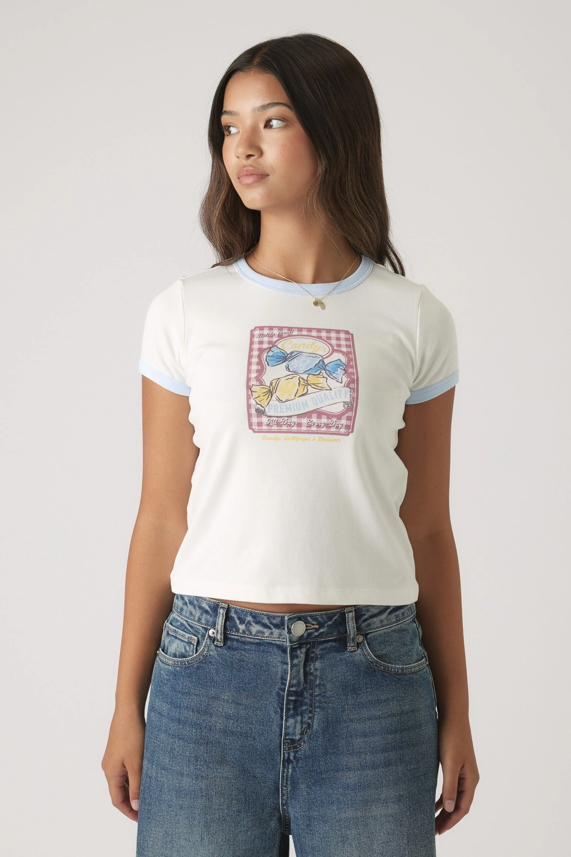 Girls Cropped Ringer Tee - Image 2