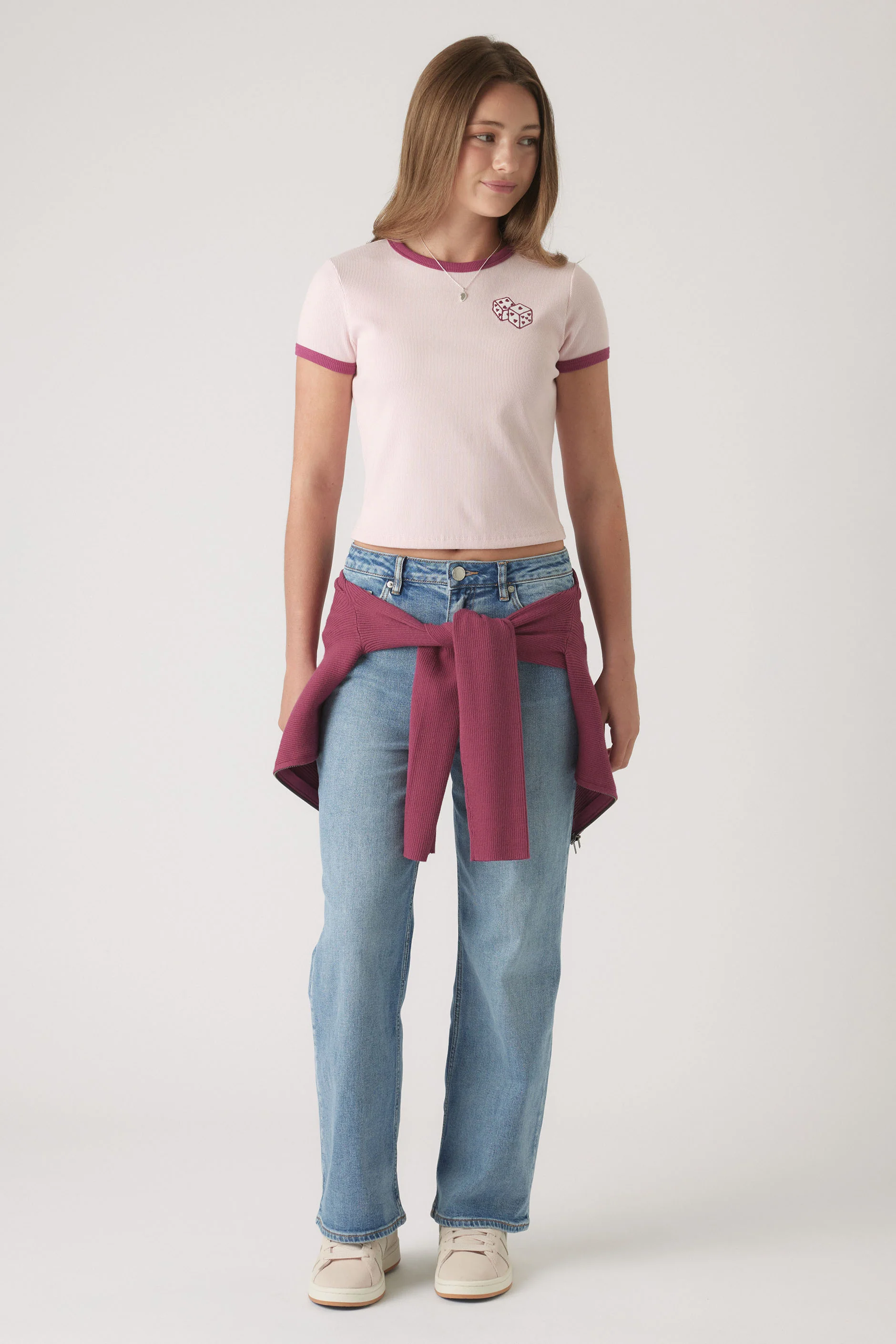 Girls Cropped Ringer Tee