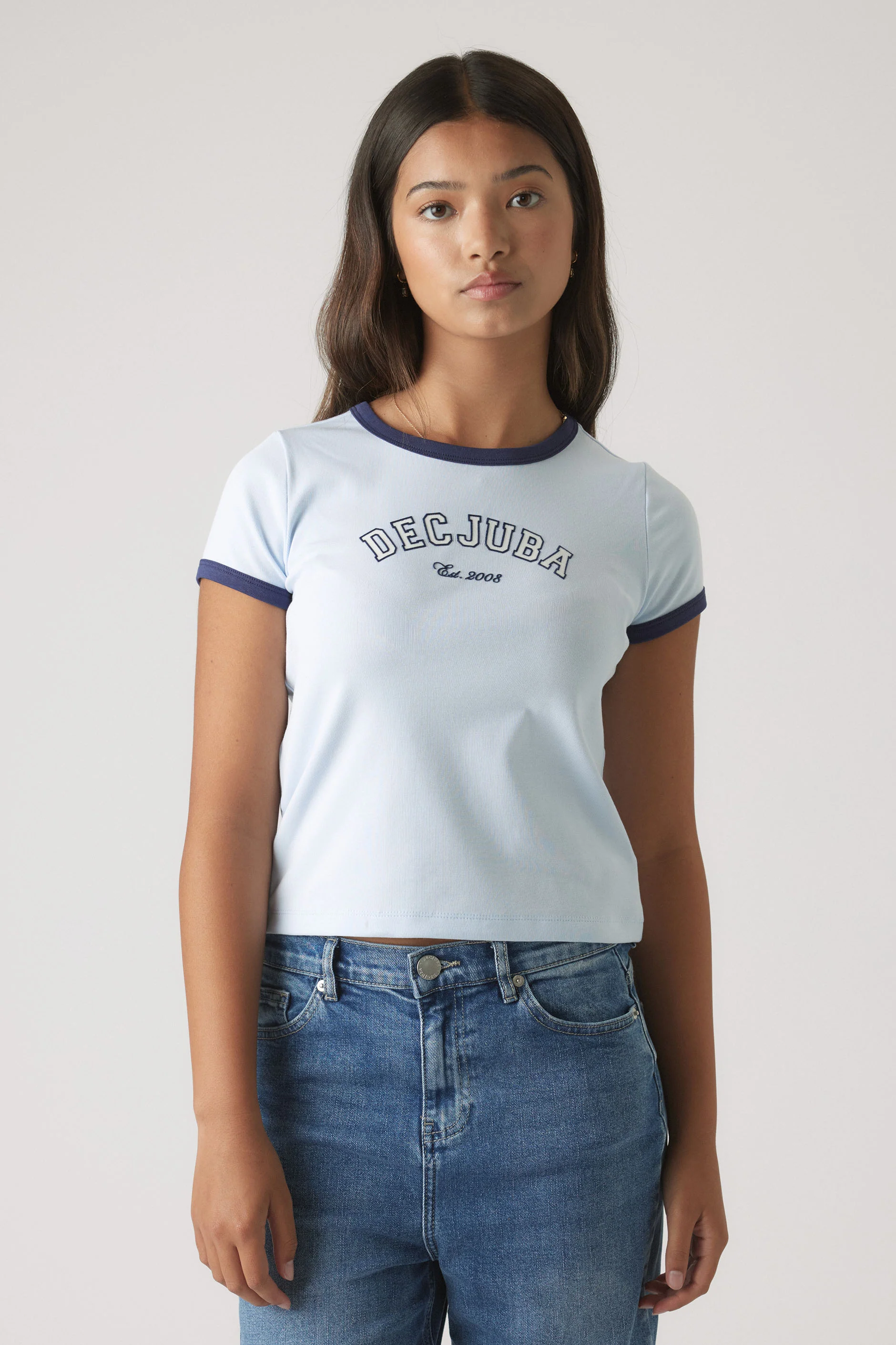Girls Decjuba Crop Ringer Tee - Image 2