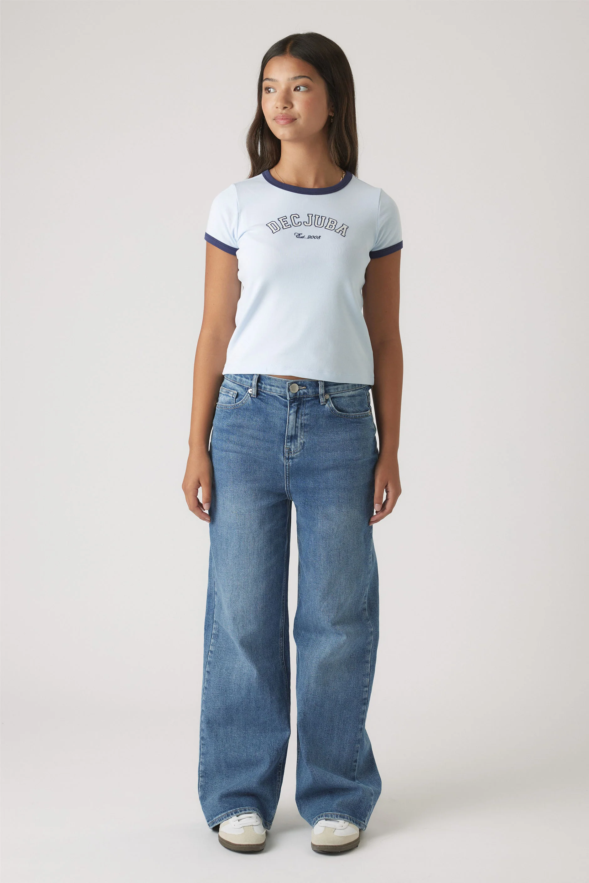 Girls Decjuba Crop Ringer Tee - Image 4