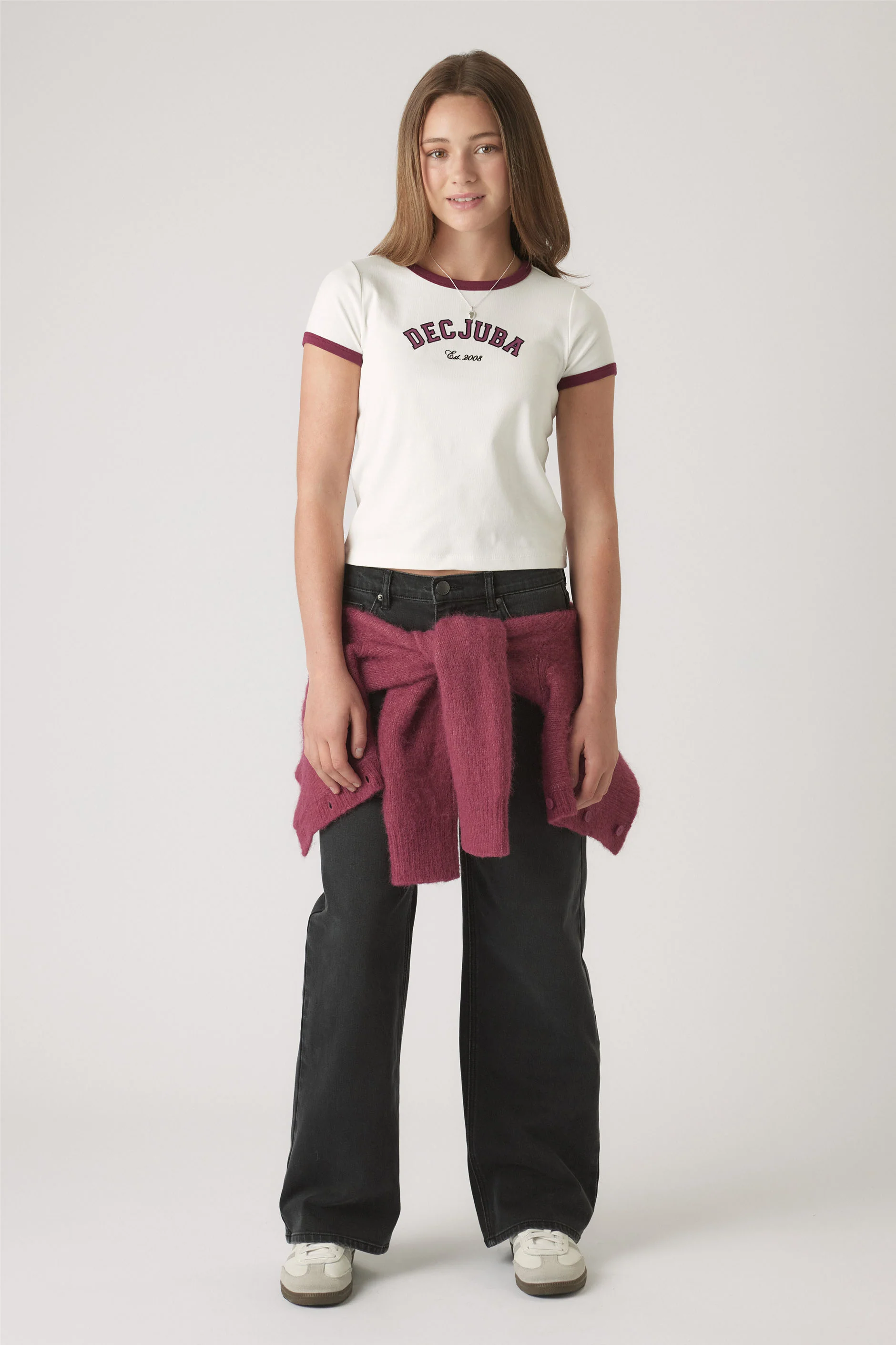 Girls Decjuba Crop Ringer Tee