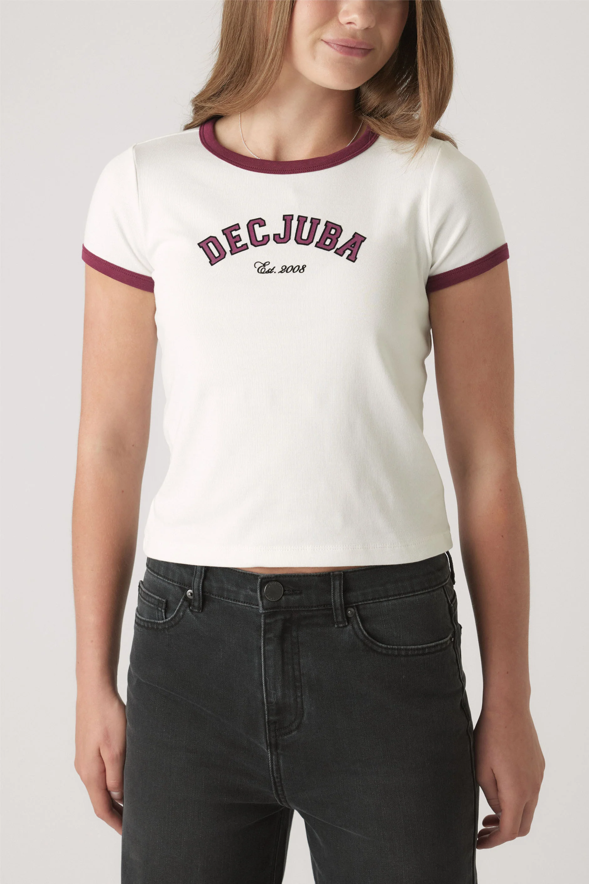 Girls Decjuba Crop Ringer Tee - Image 2
