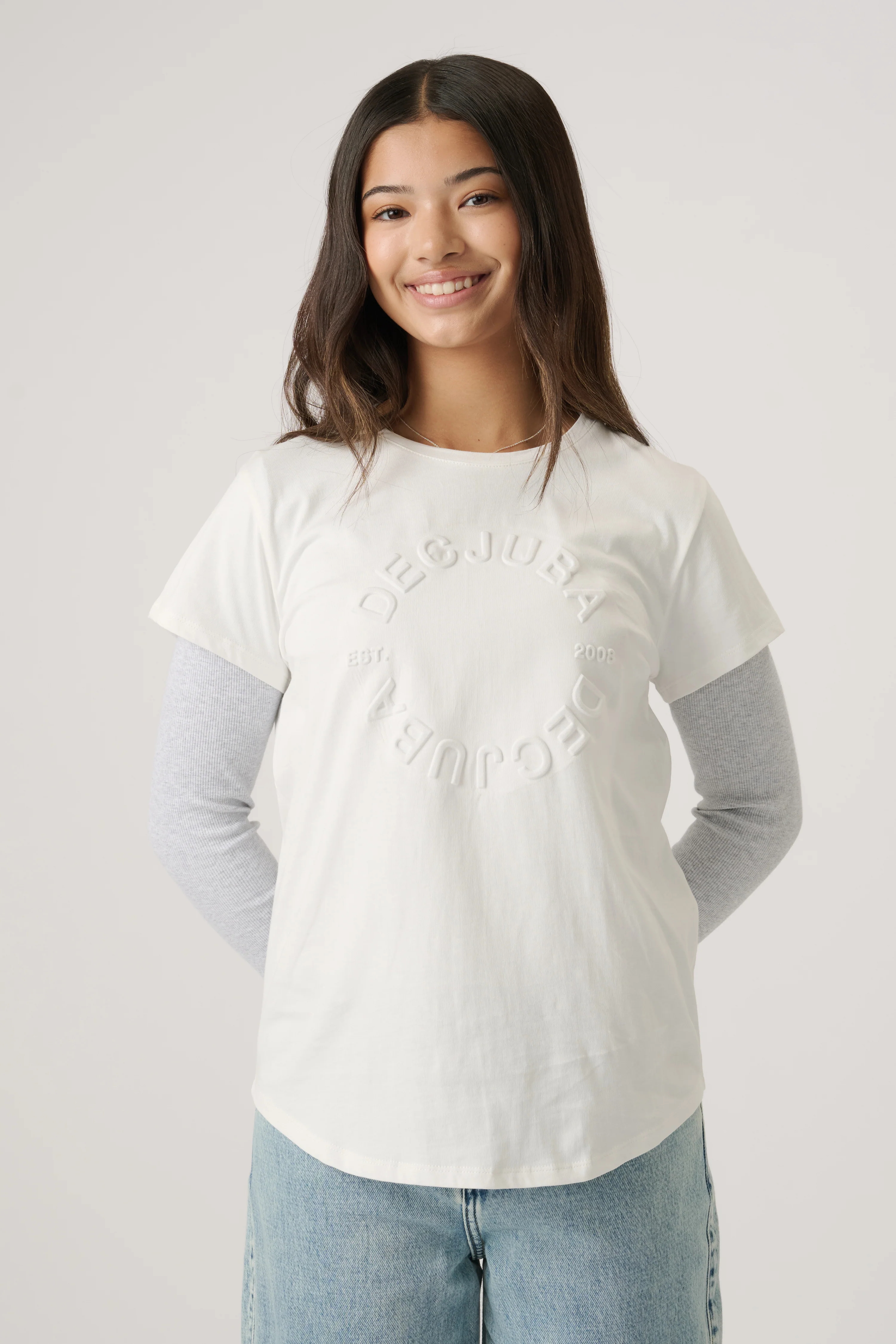 Girls Decjuba Embossed Tee - Image 2