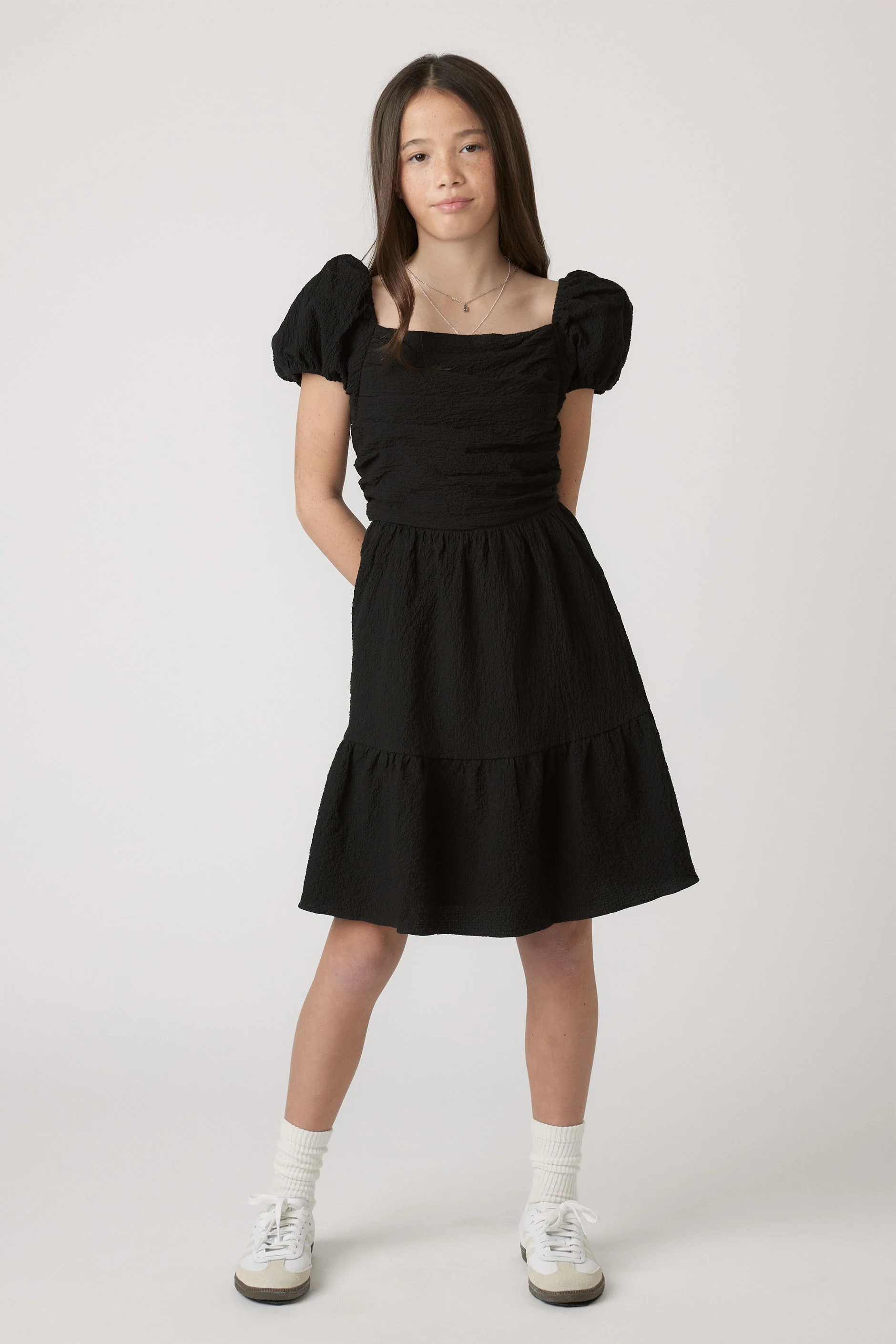 Girls Evie Textured Mini Dress