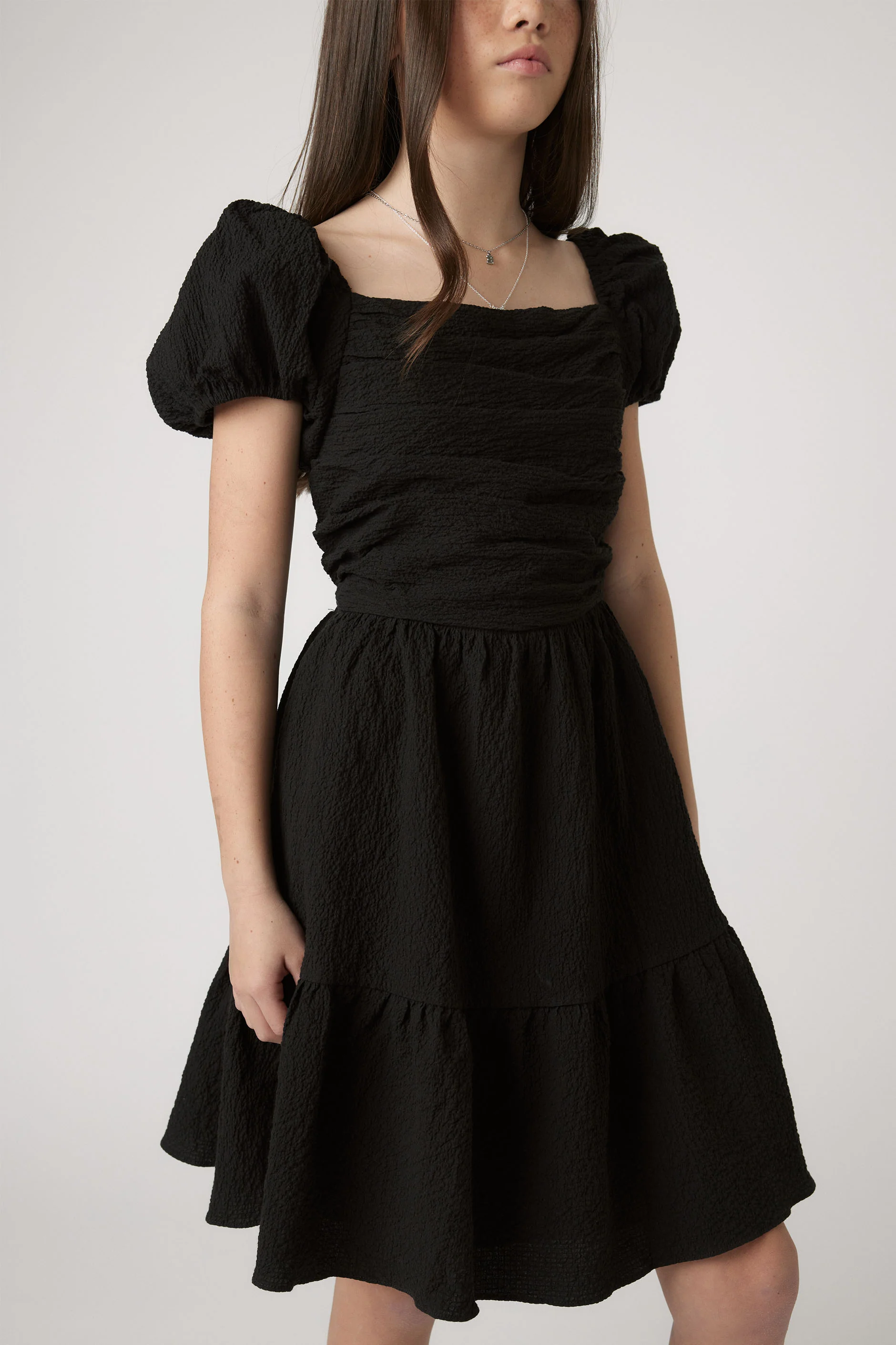 Girls Evie Textured Mini Dress - Image 3