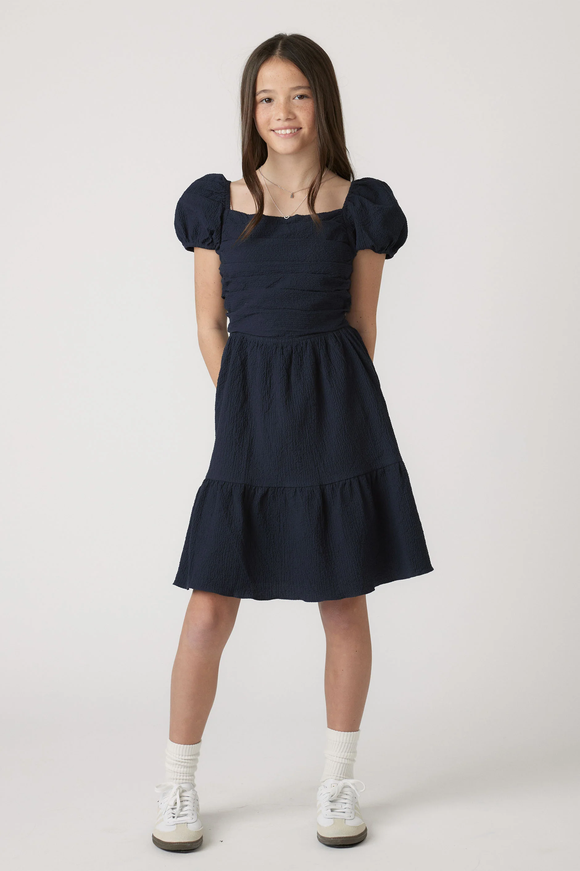 Girls Evie Textured Mini Dress