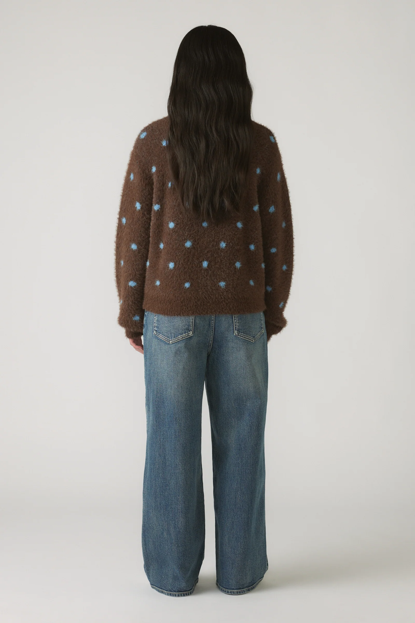 Girls Fluffy Crew Knit Jumper - Image 3