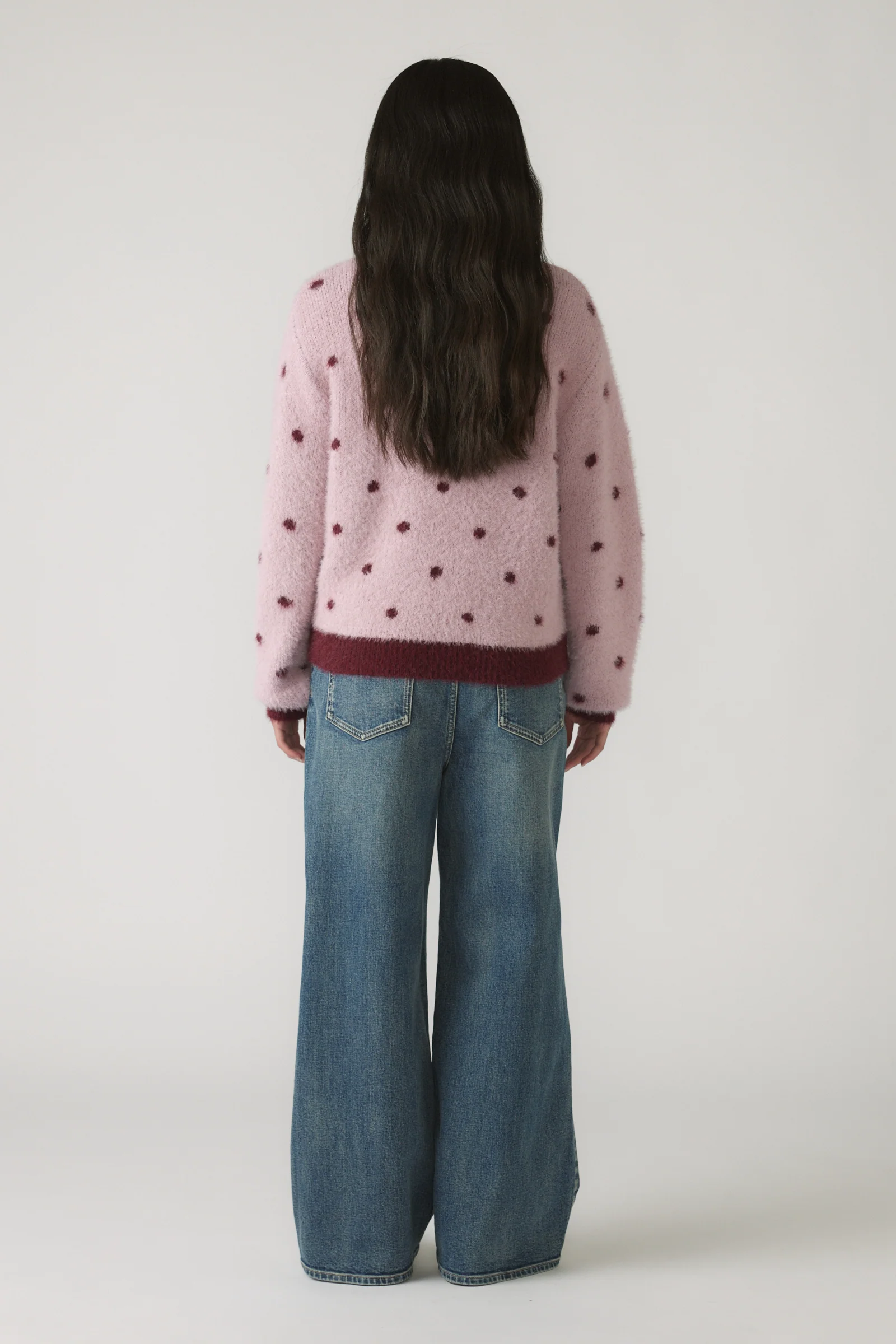 Girls Fluffy Crew Knit Jumper - Image 3