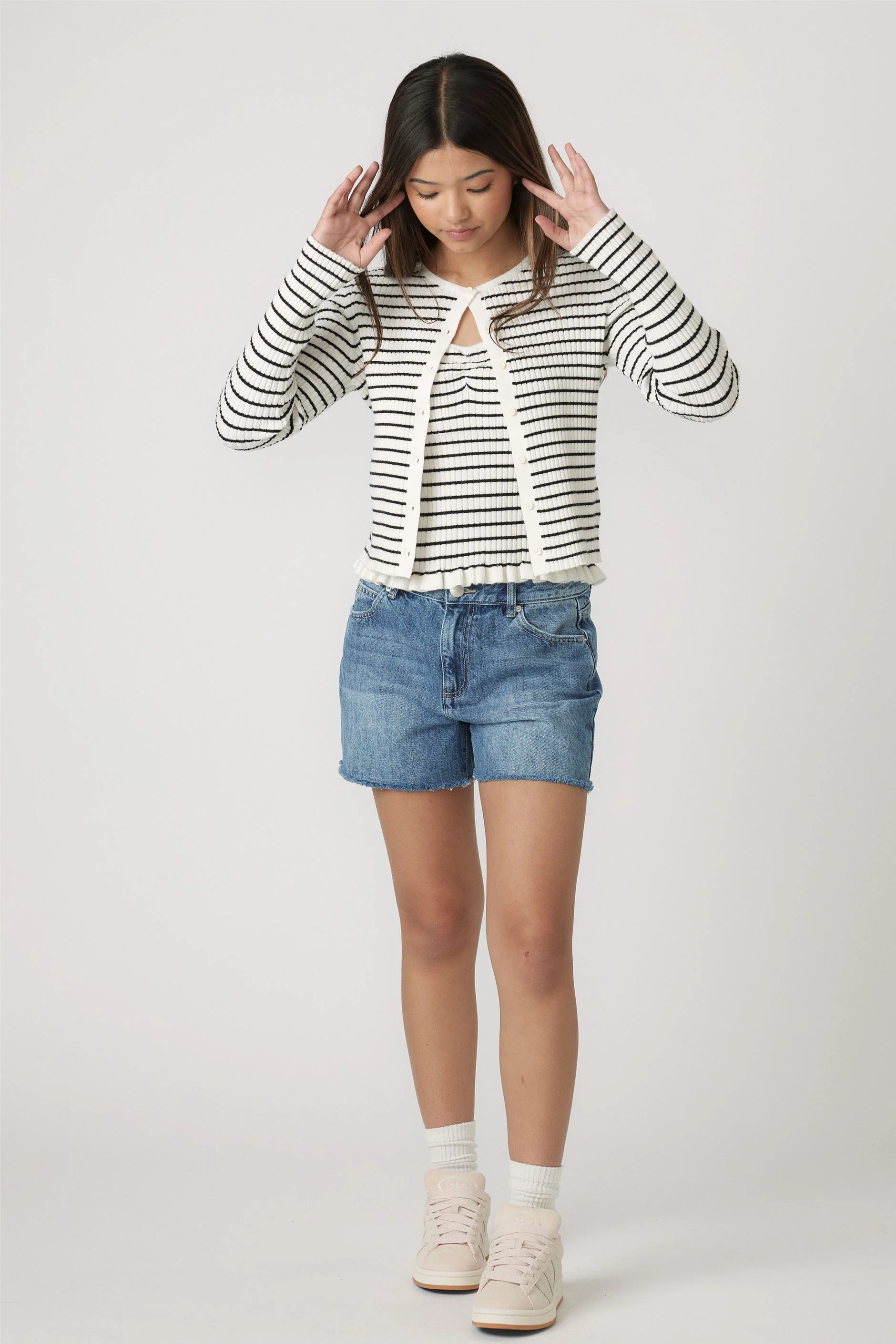 Girls Greta Button Top