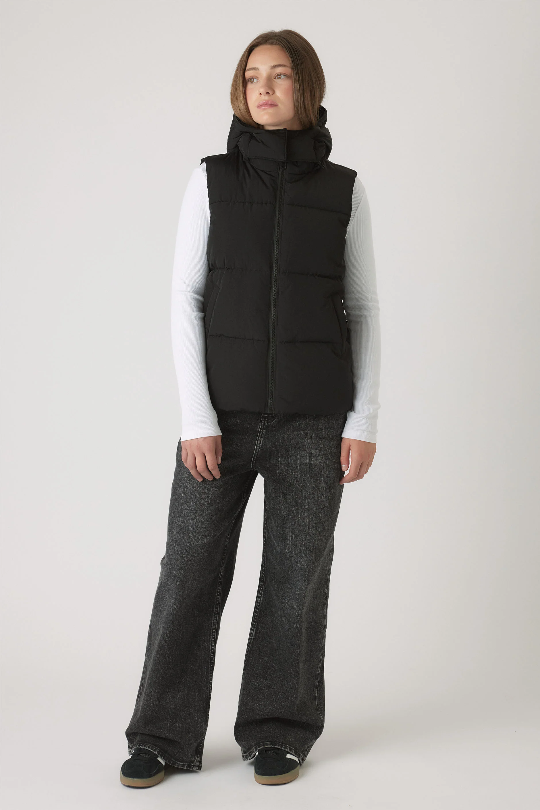 Girls Hooded Puffer Vest - Image 4