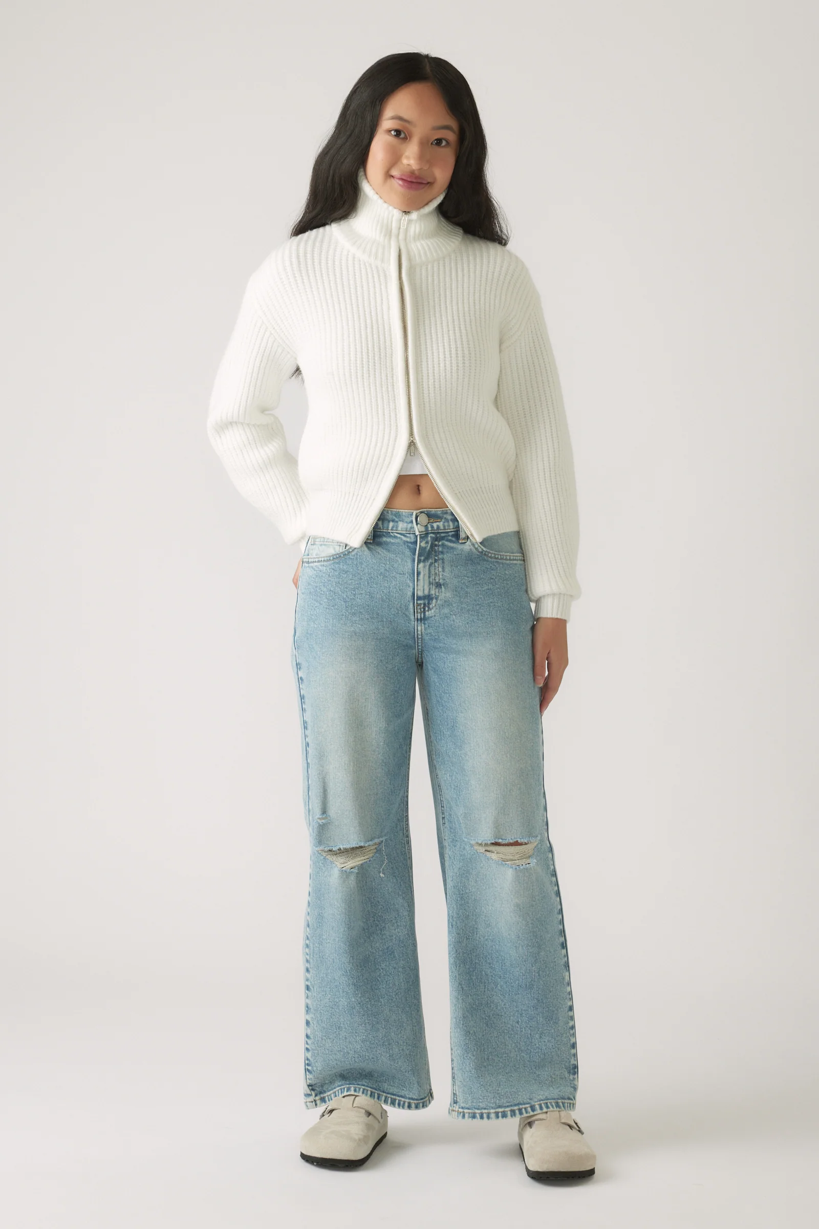 Girls Lou Zip Through Knit