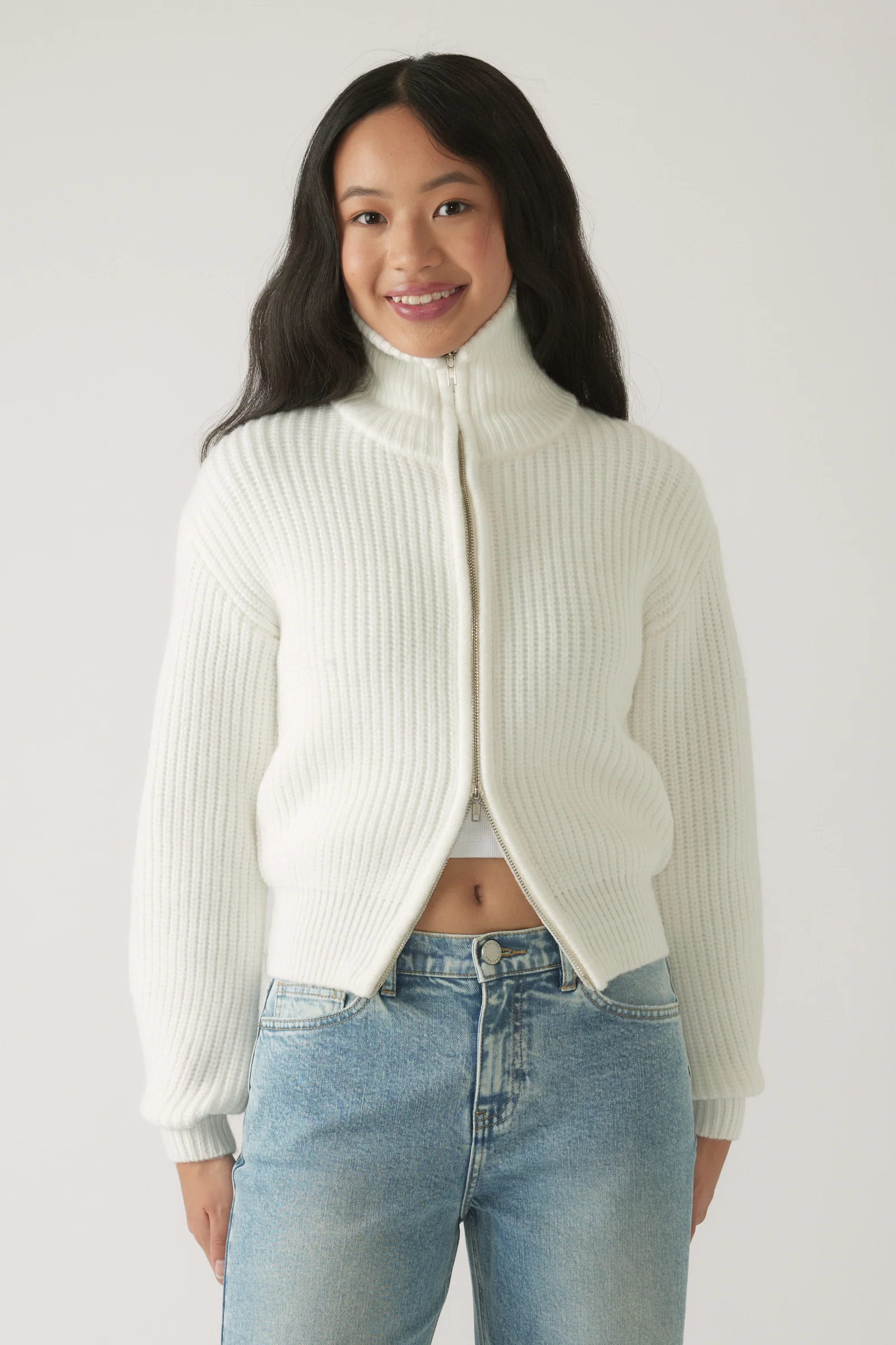 Girls Lou Zip Through Knit - Image 2