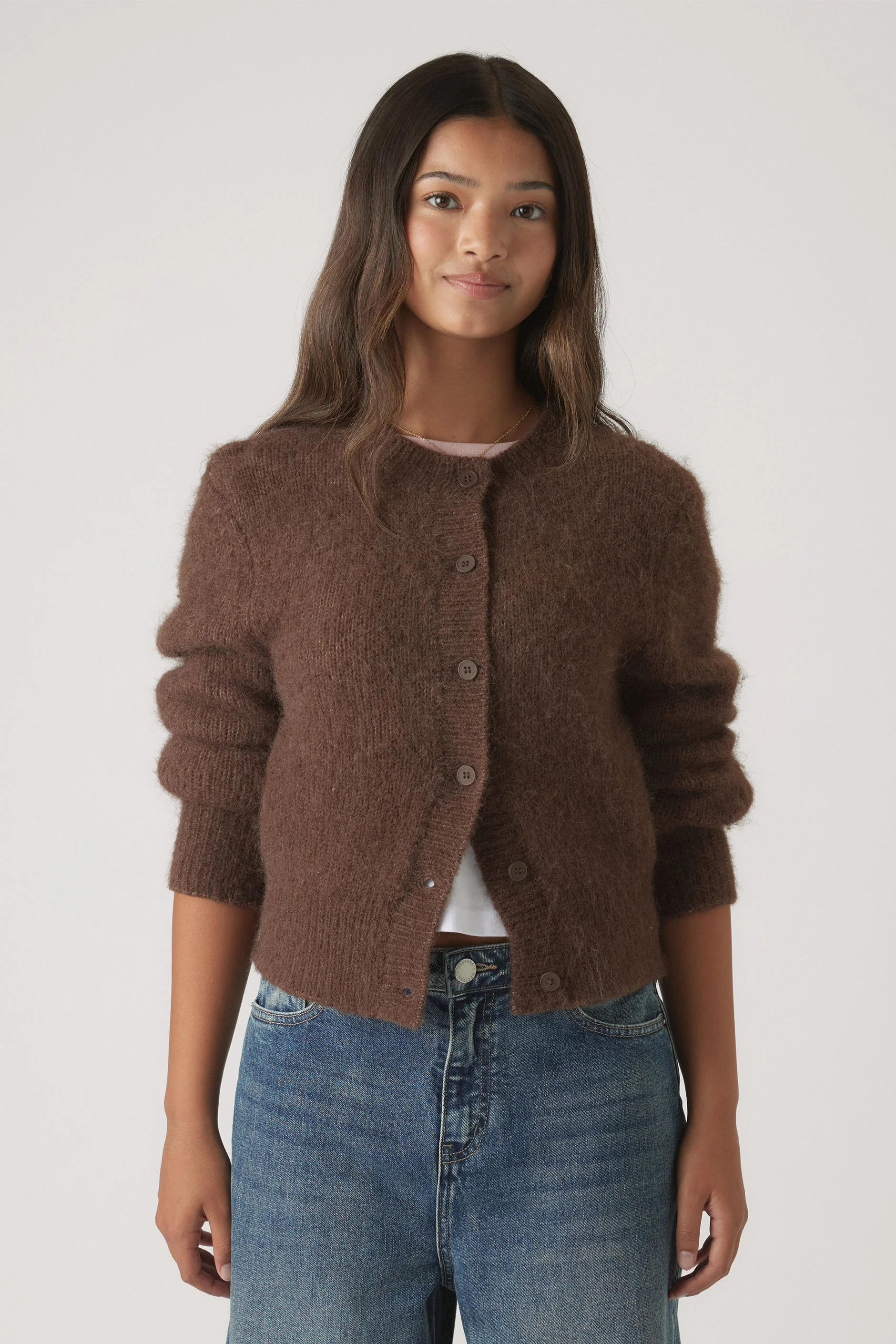 Girls Mia Fluffy Cardigan - Image 2