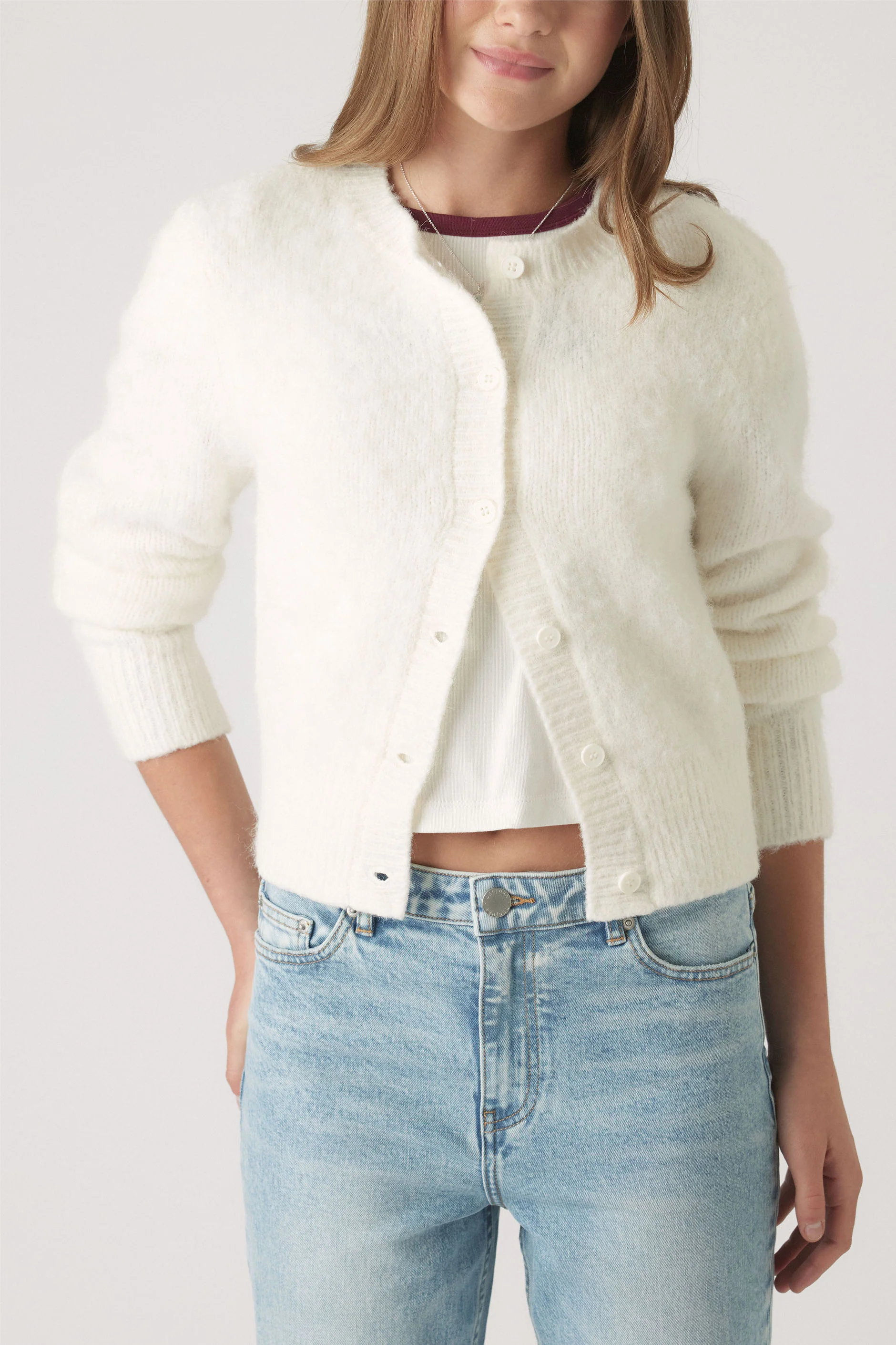 Girls Mia Fluffy Cardigan - Image 2