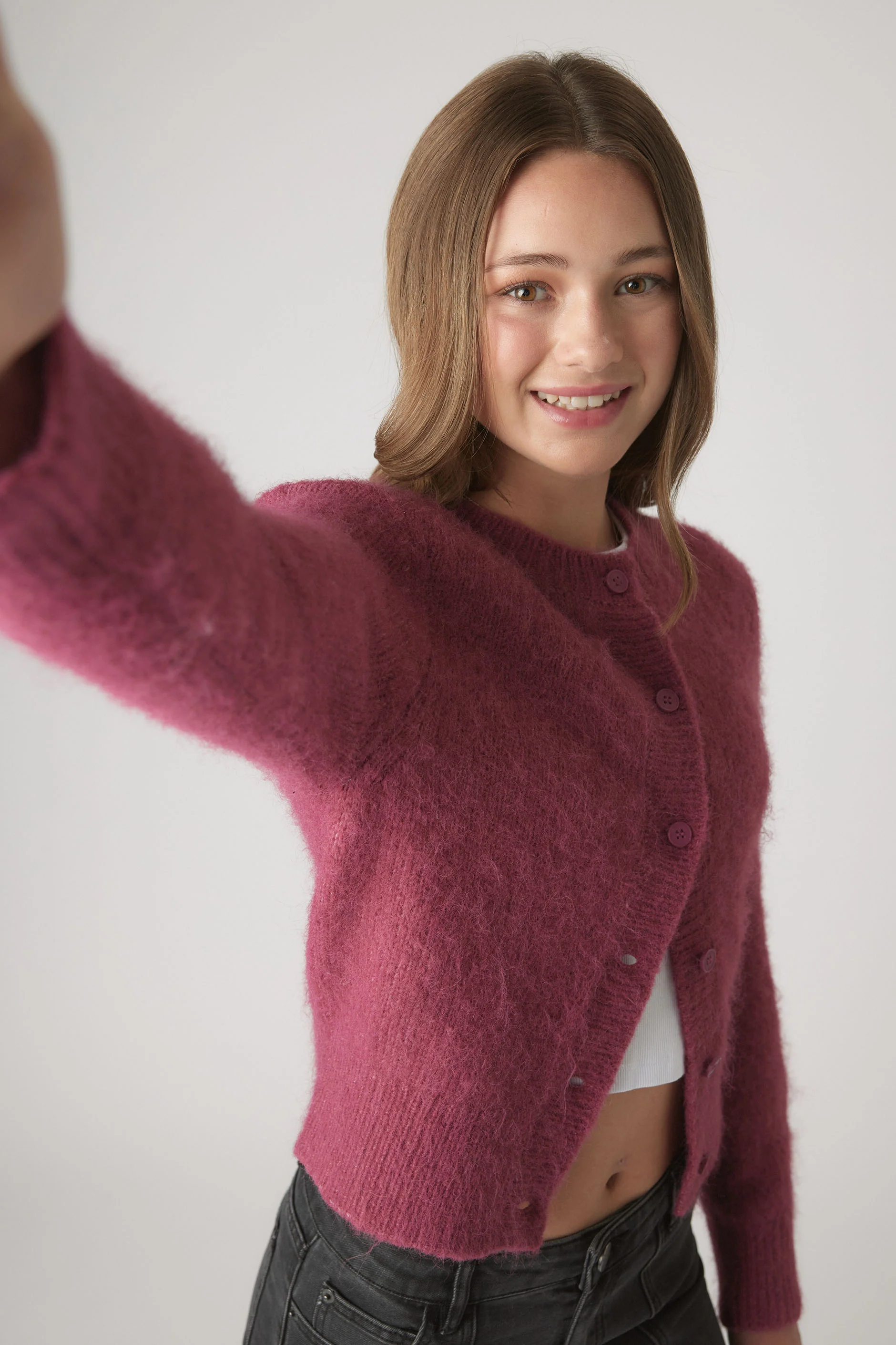 Girls Mia Fluffy Cardigan - Image 4
