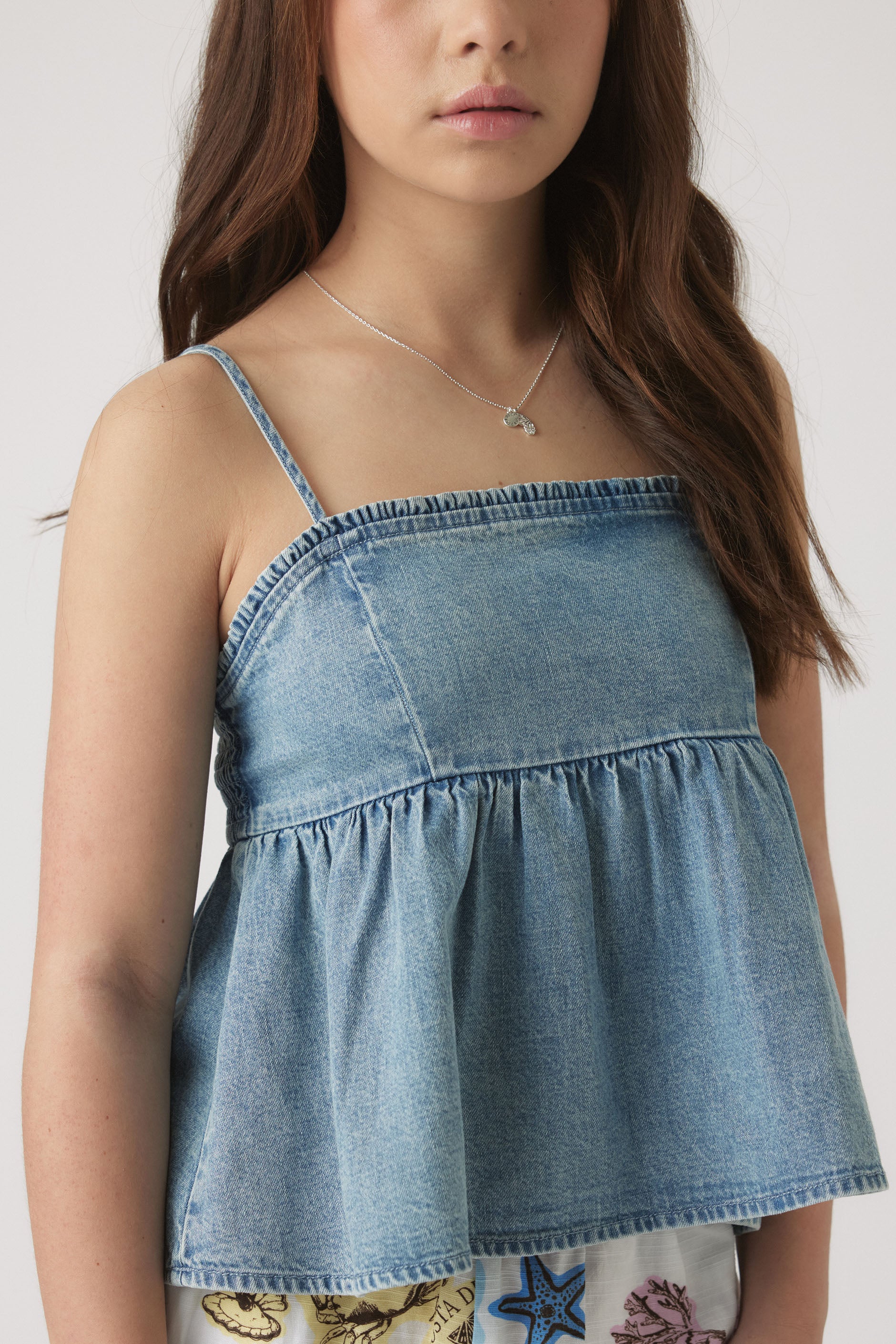 Girls Polly Denim Top - Image 2