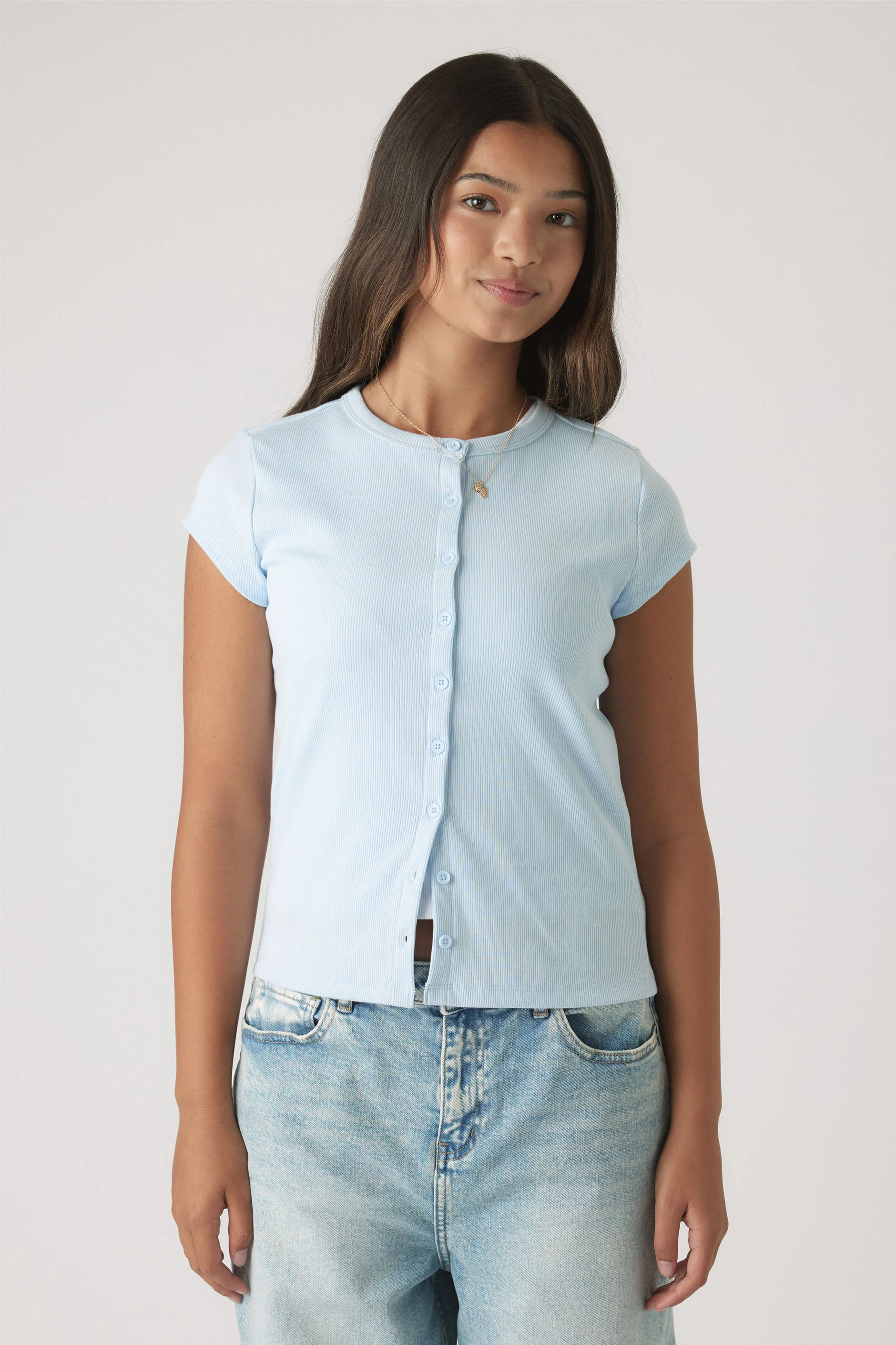 Girls Riley Rib T-Shirt - Image 2
